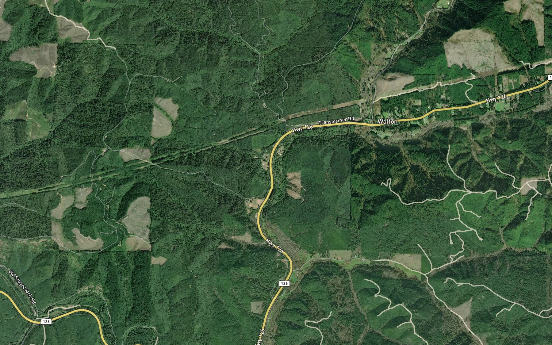 Satellite map of the Kirk Creek