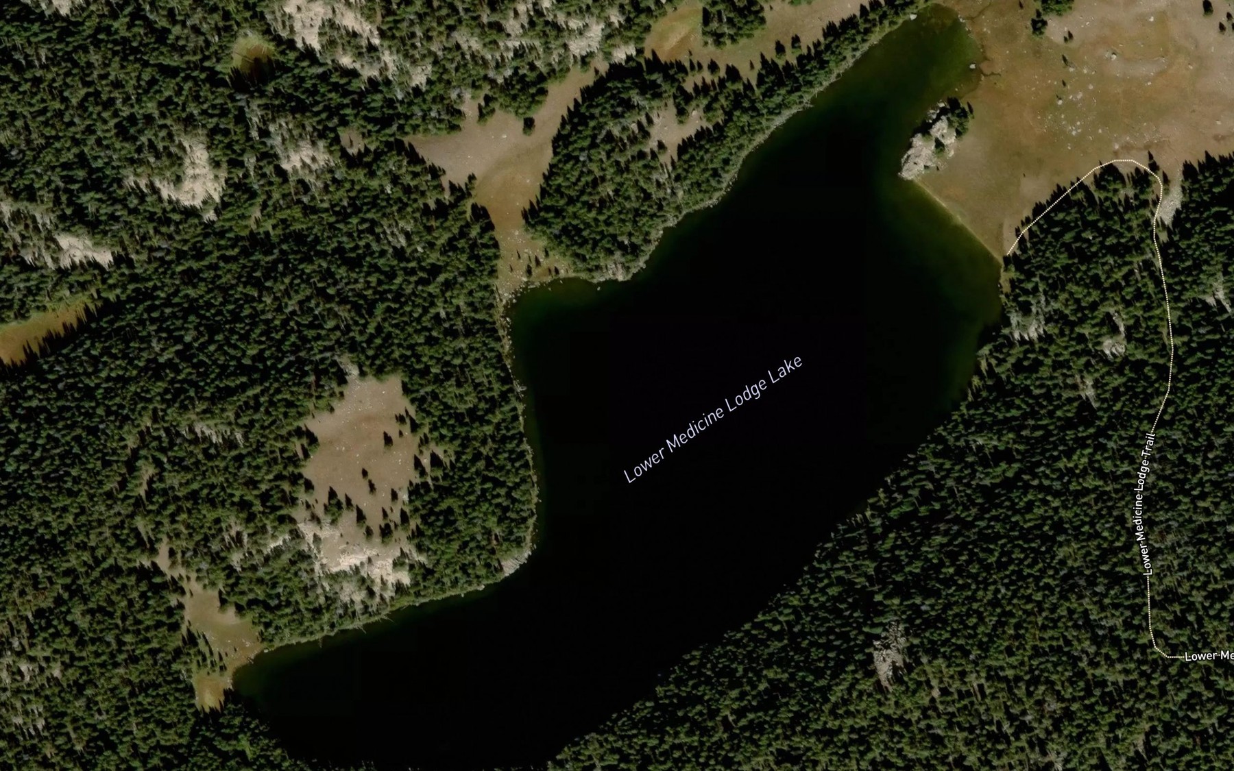 Satellite map of the Lower Medicine Lodge Lake