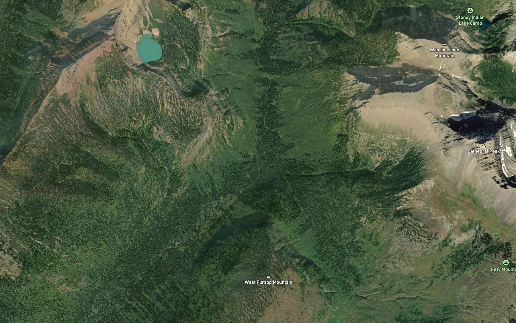 Satellite map of the Kootenai Creek