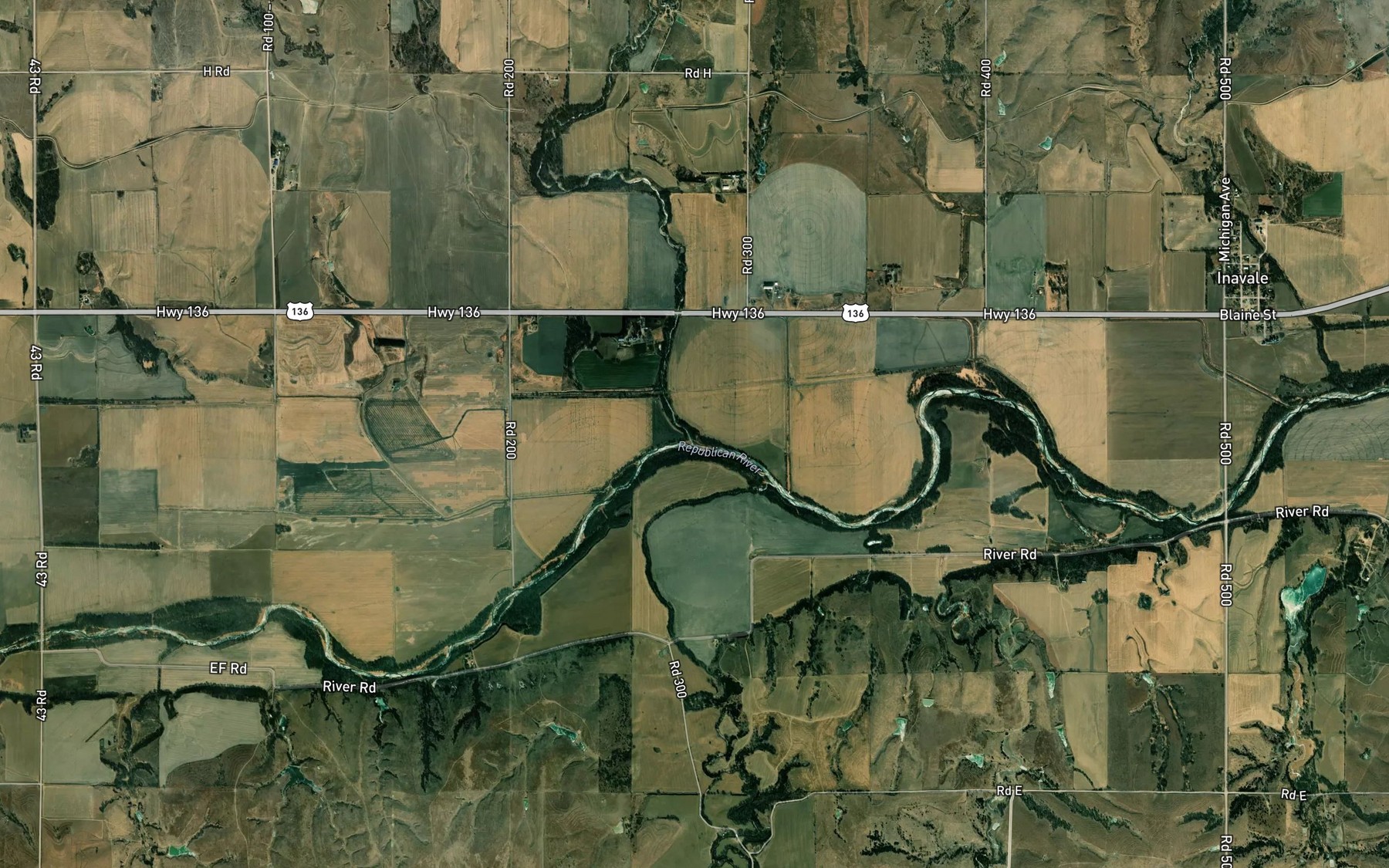 Satellite map of the Farmers Creek