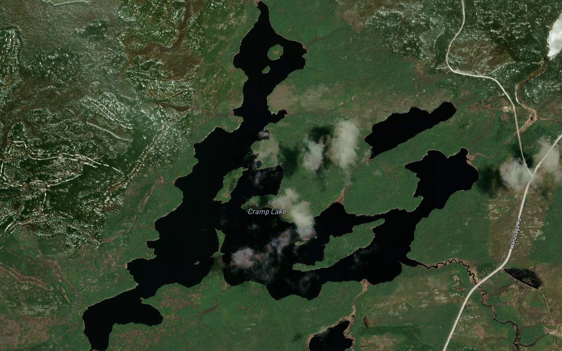Satellite map of the Cramp Lake