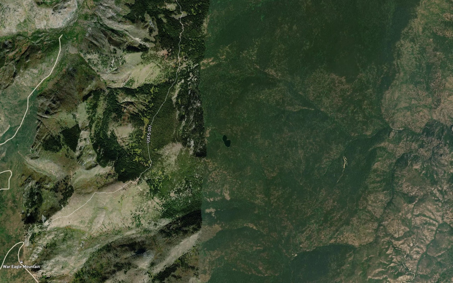 Satellite map of the Cooks Lake