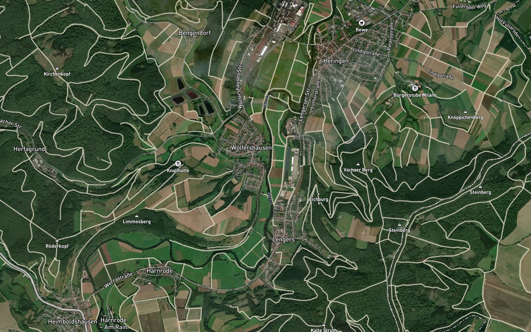 Satellite map of the Herfabach