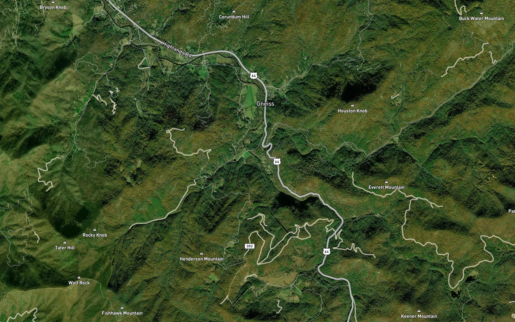 Satellite map of the Buck Creek