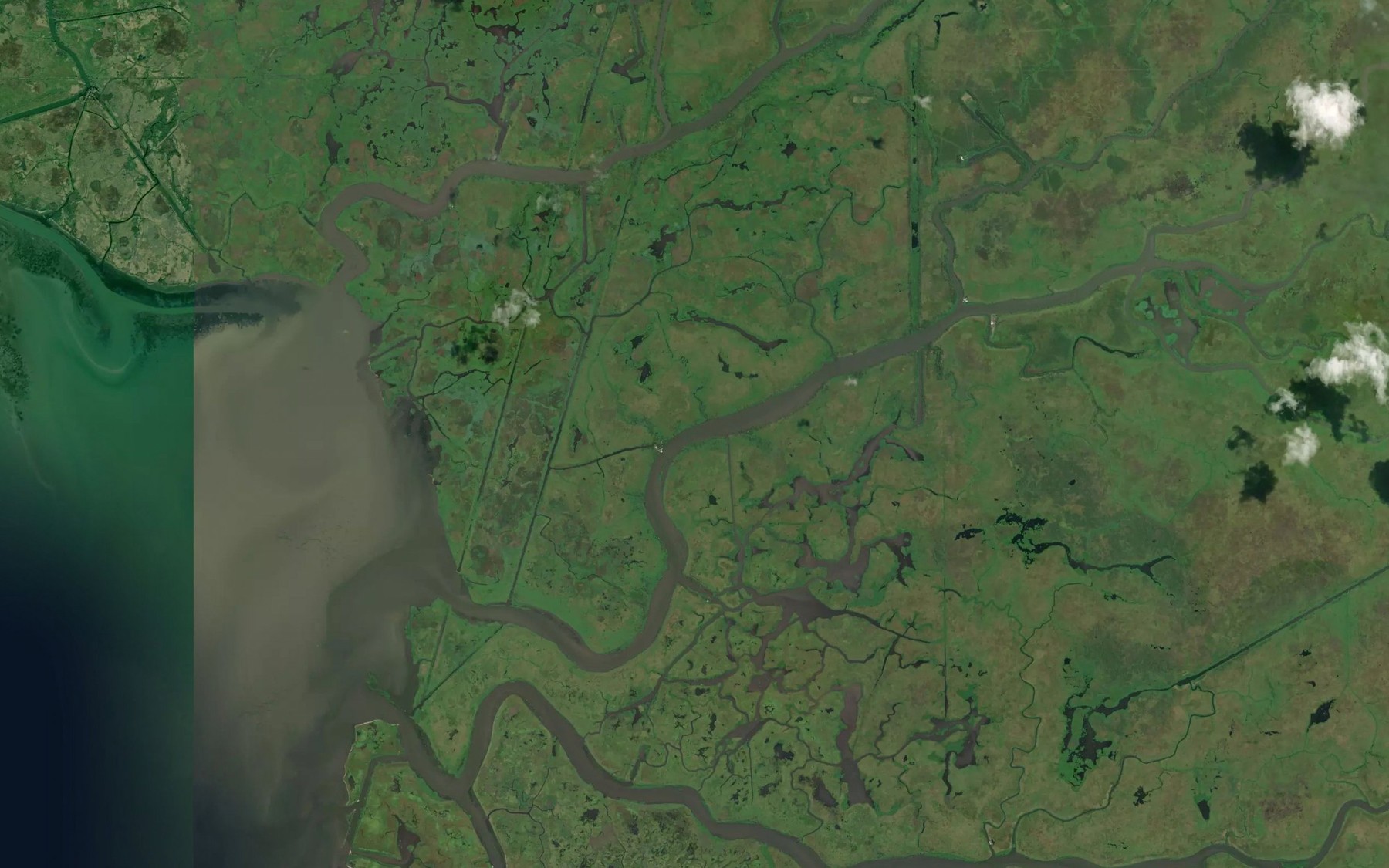 Satellite map of the Plumb Bayou