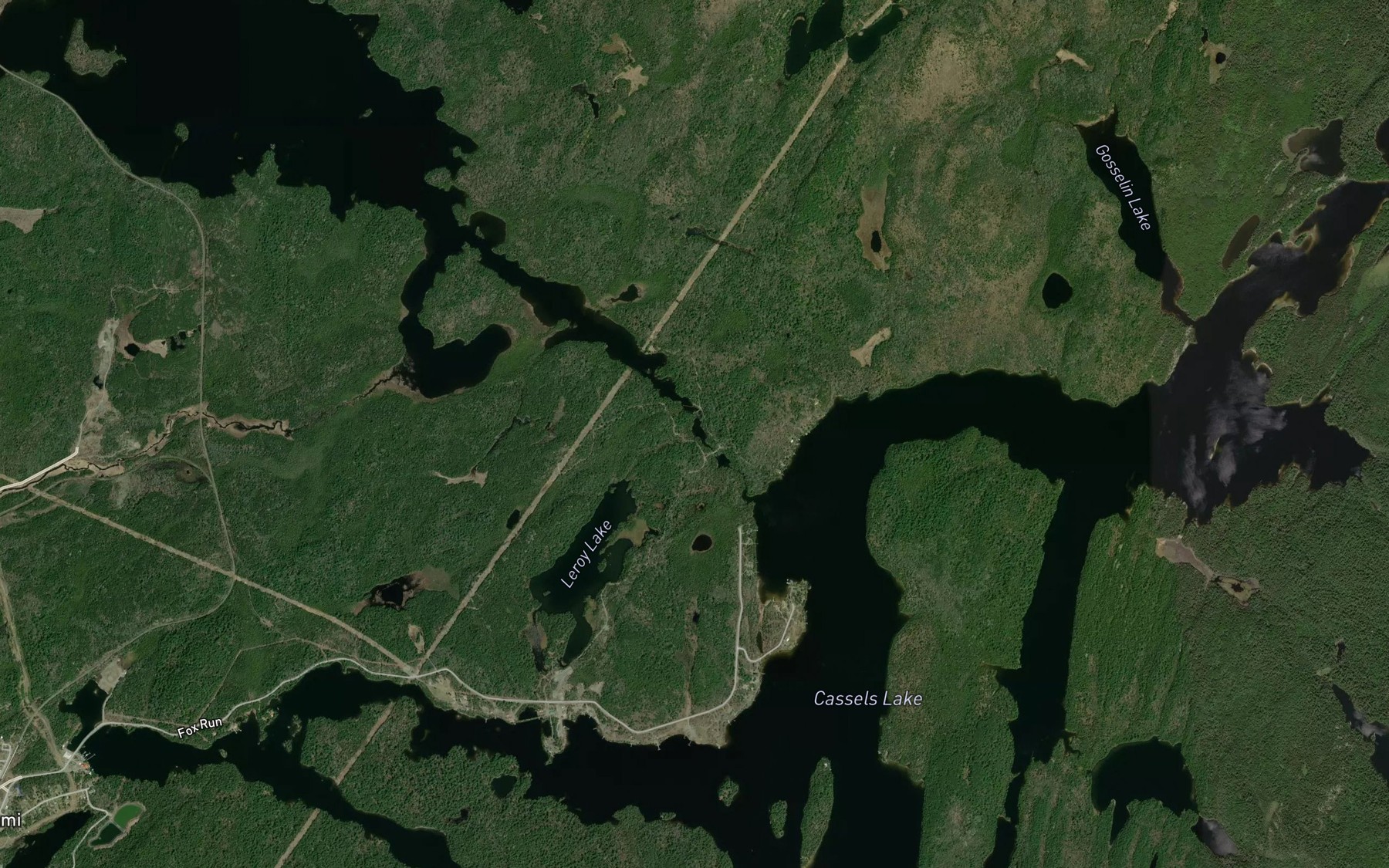 Satellite map of the Net Creek