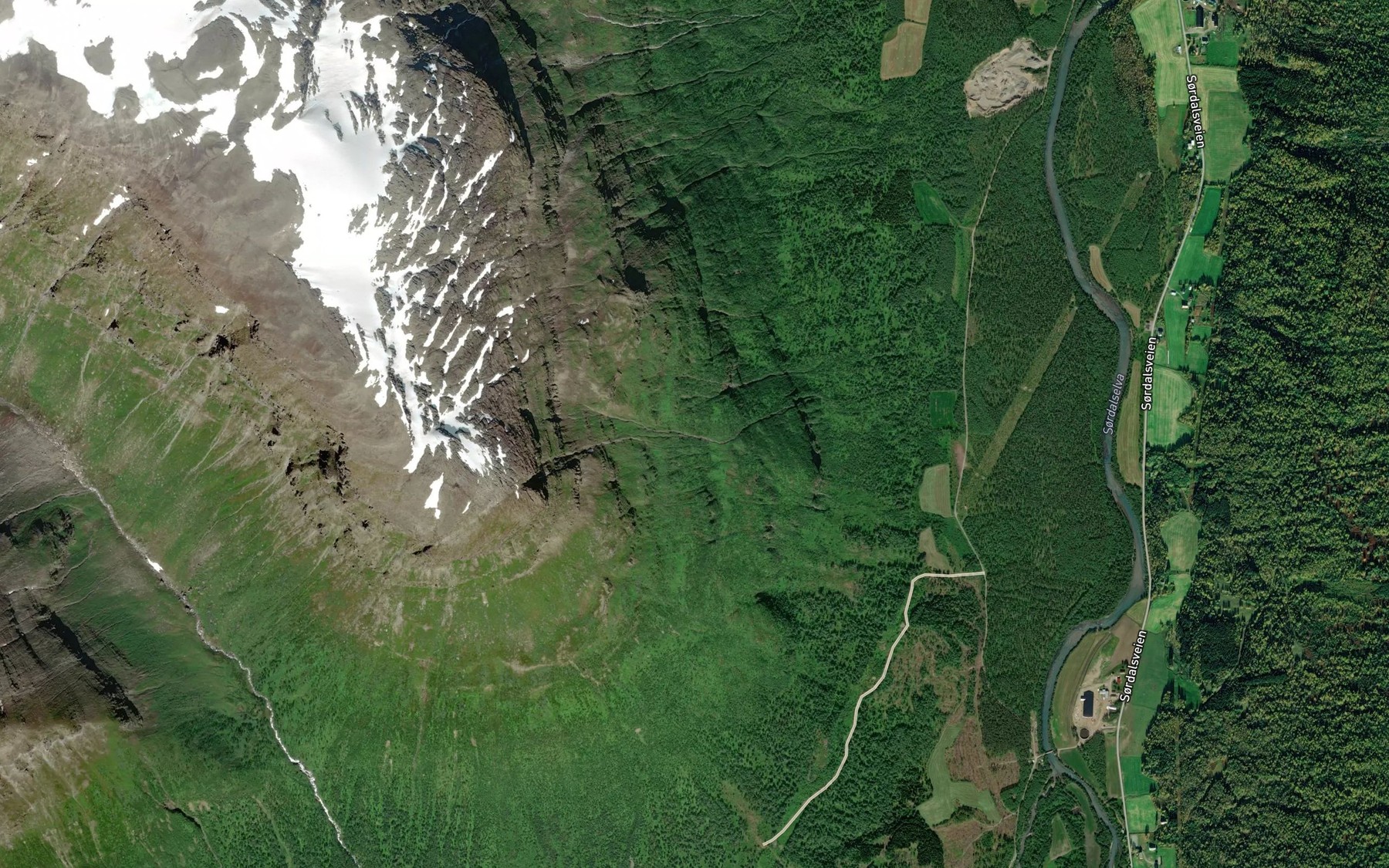 Satellite map of the Skjelslettbekken