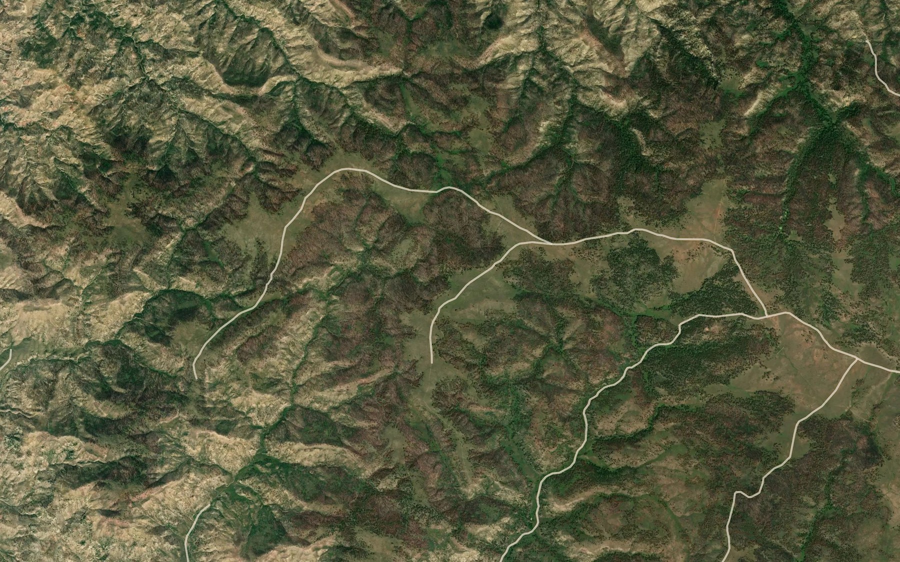 Satellite map of the Roberts Gulch Reservoir