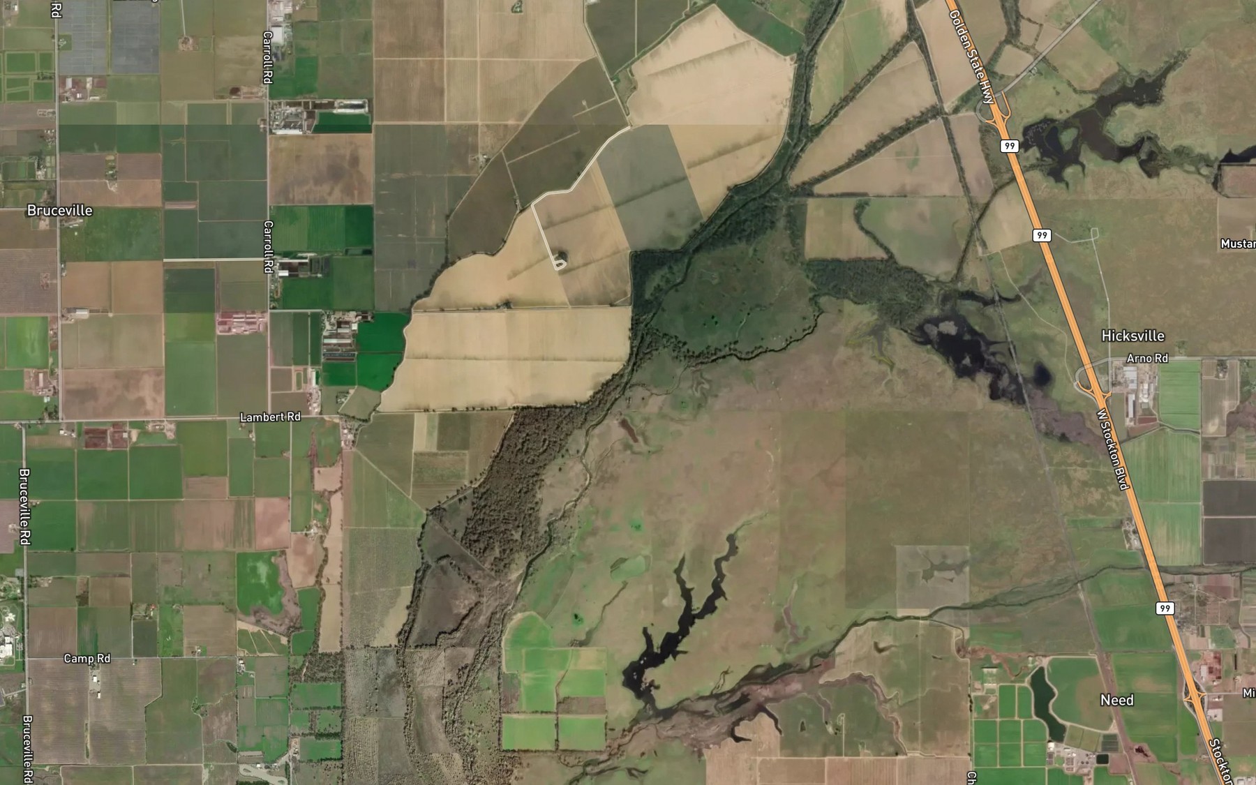 Satellite map of the Badger Creek