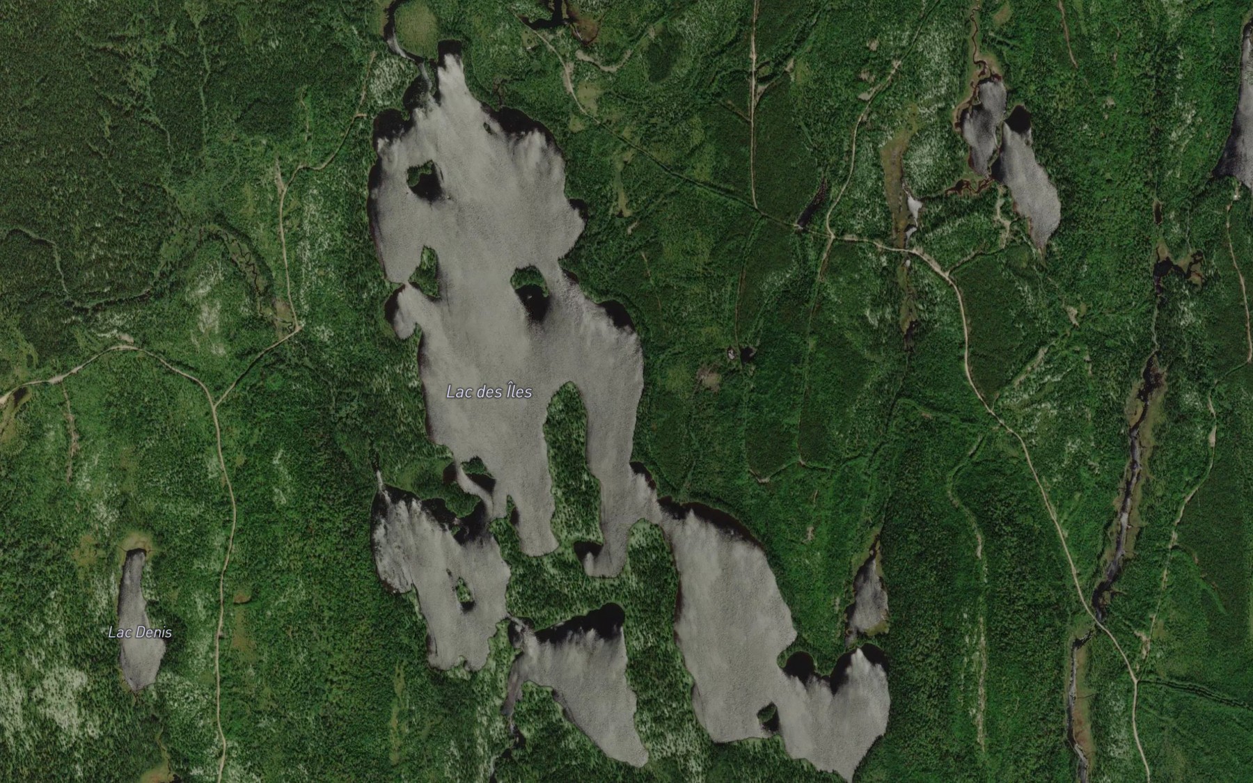 Satellite map of the Lac des Iles