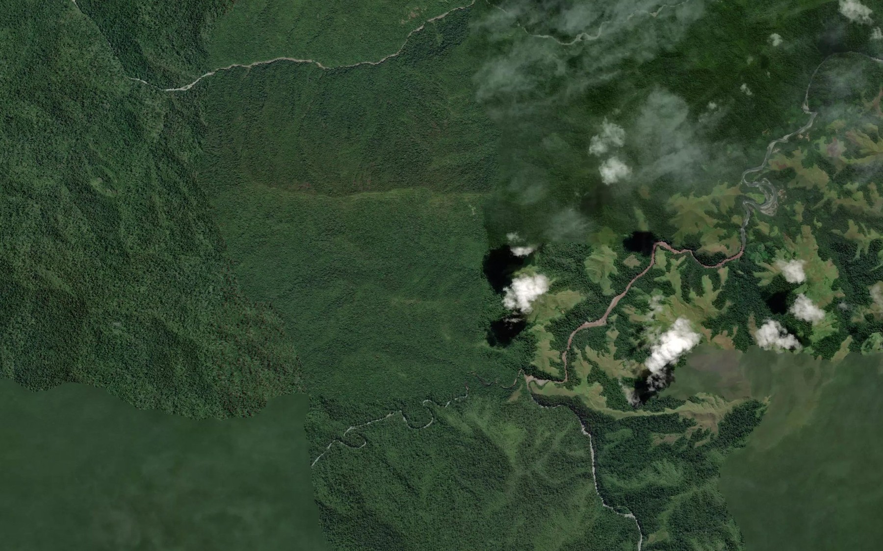 Satellite map of the Langimar River
