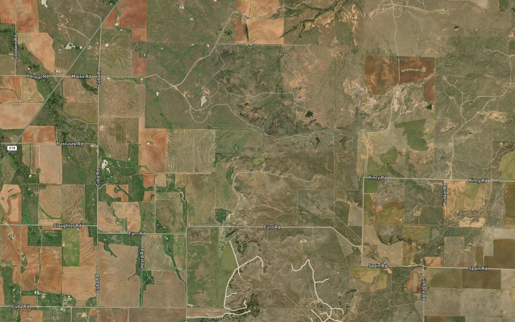 Satellite map of the Furr Lake