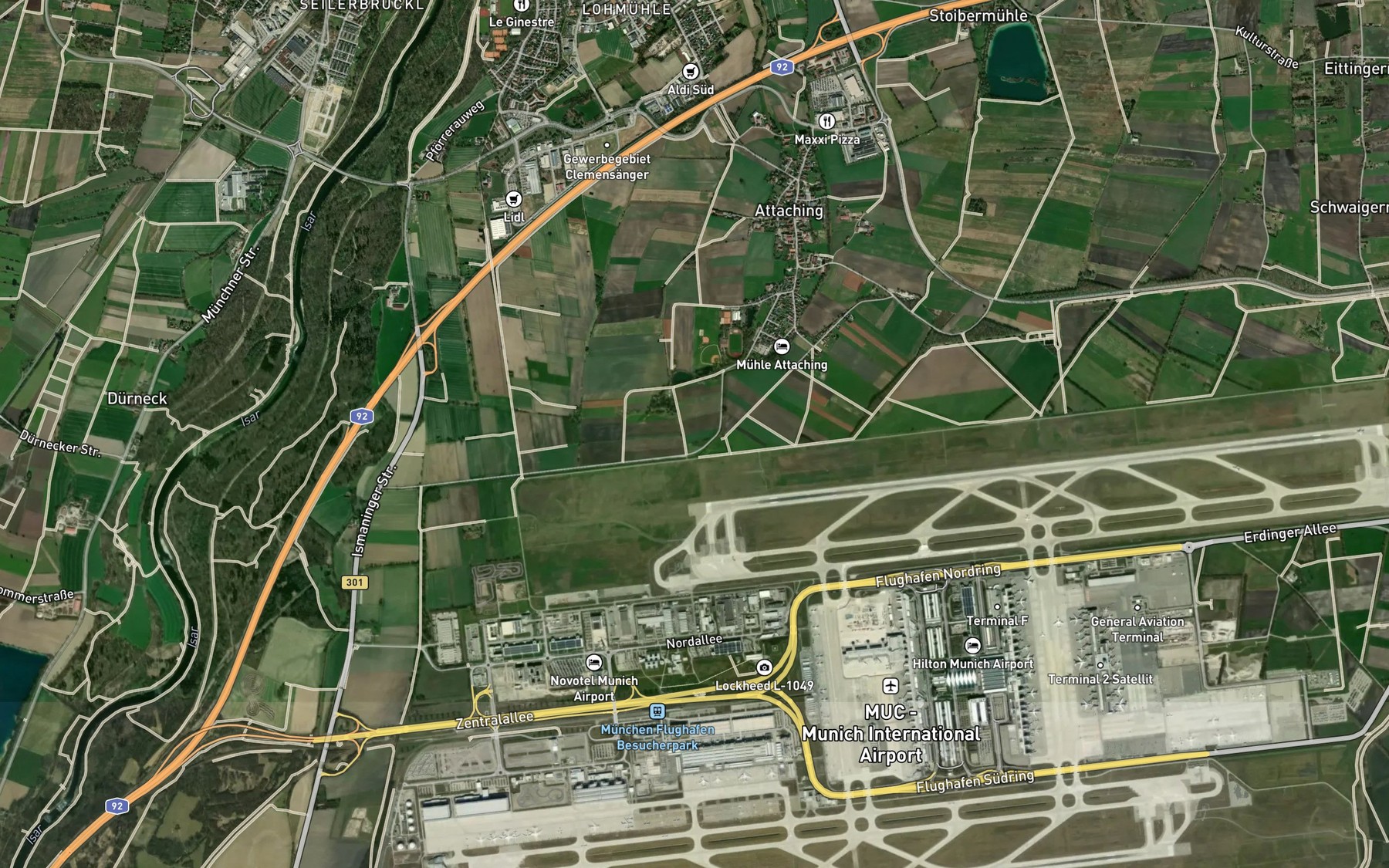 Satellite map of the Ludwigskanal