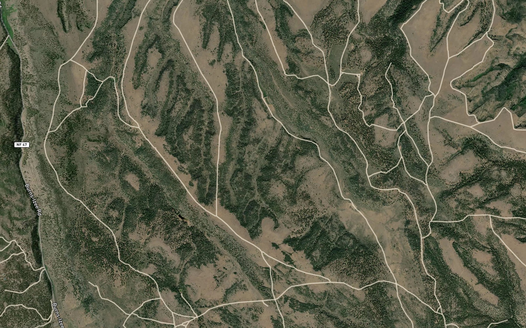 Satellite map of the Boulder Spring