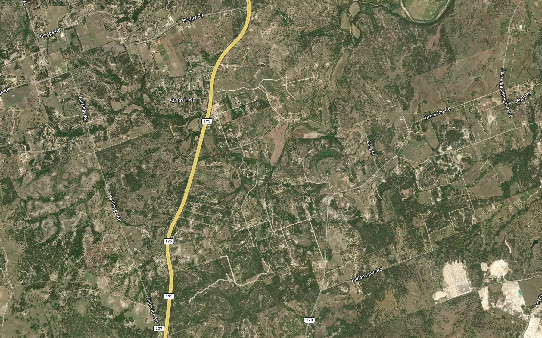 Satellite map of the Wilson Branch