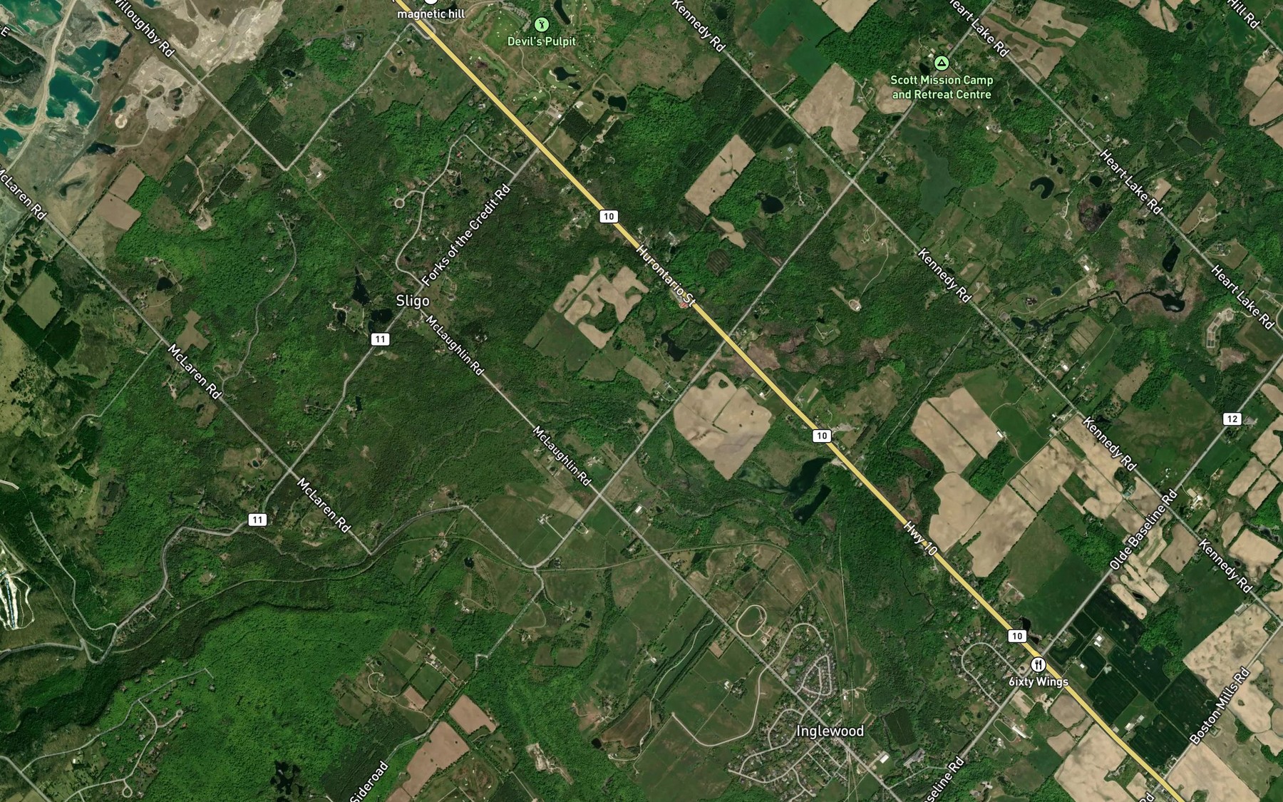 Satellite map of the Black Creek