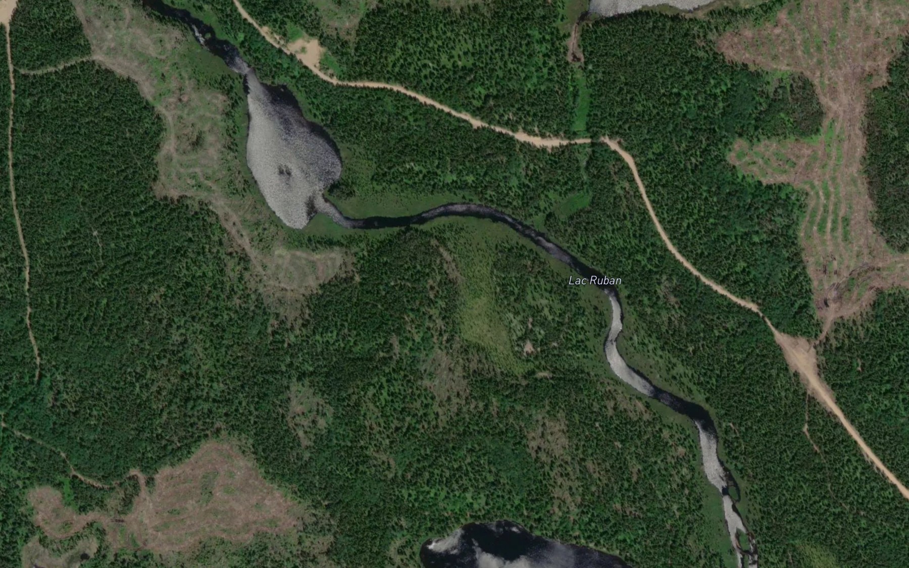Satellite map of the Lac Ruban