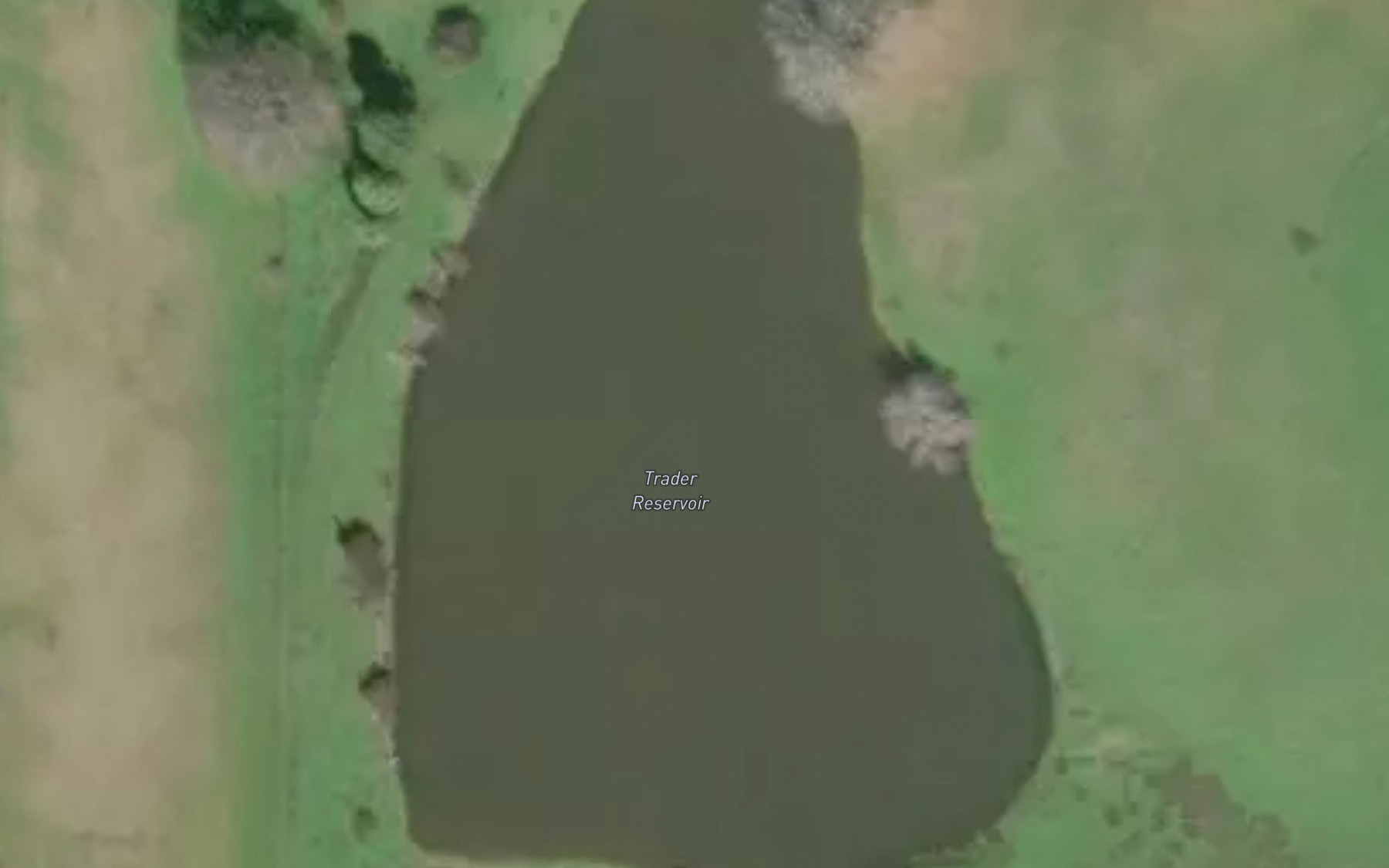 Satellite map of the Trader Reservoir