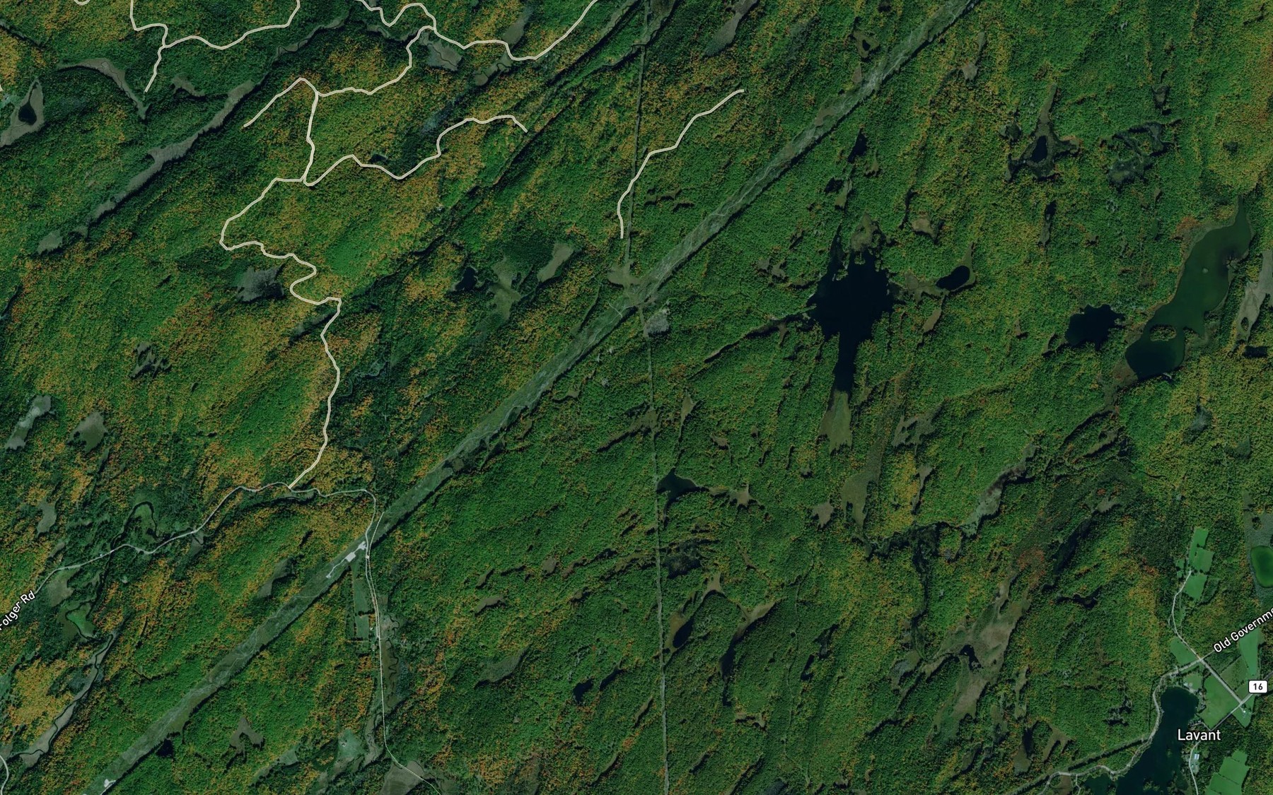Satellite map of the Poverty Pond