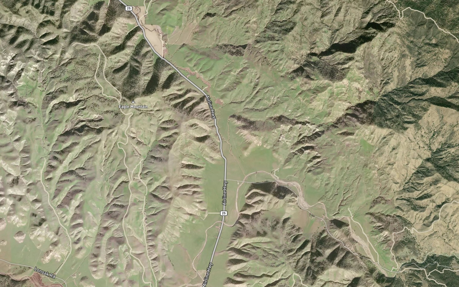 Satellite map of the De Alvarez Creek