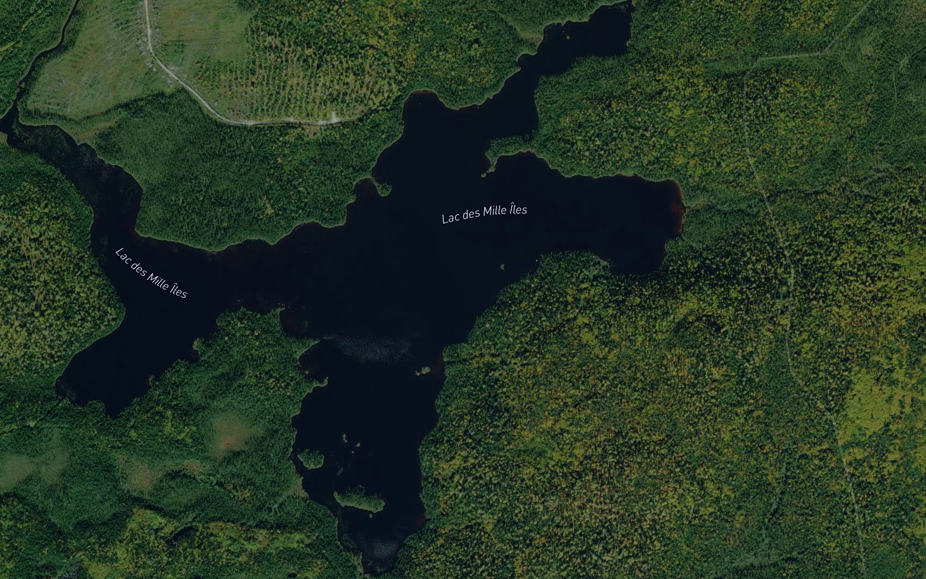 Satellite map of the Lac des Mille Iles