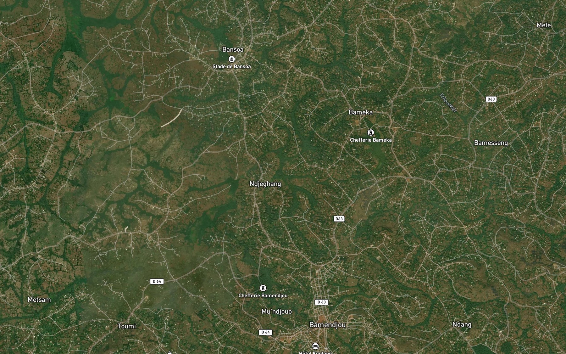 Satellite map of the Tchoumfe