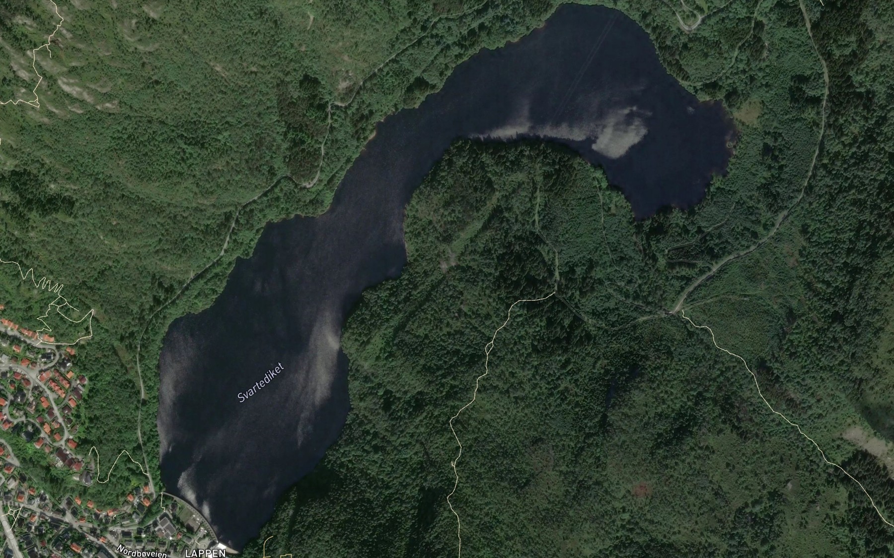 Satellite map of the Svartediket