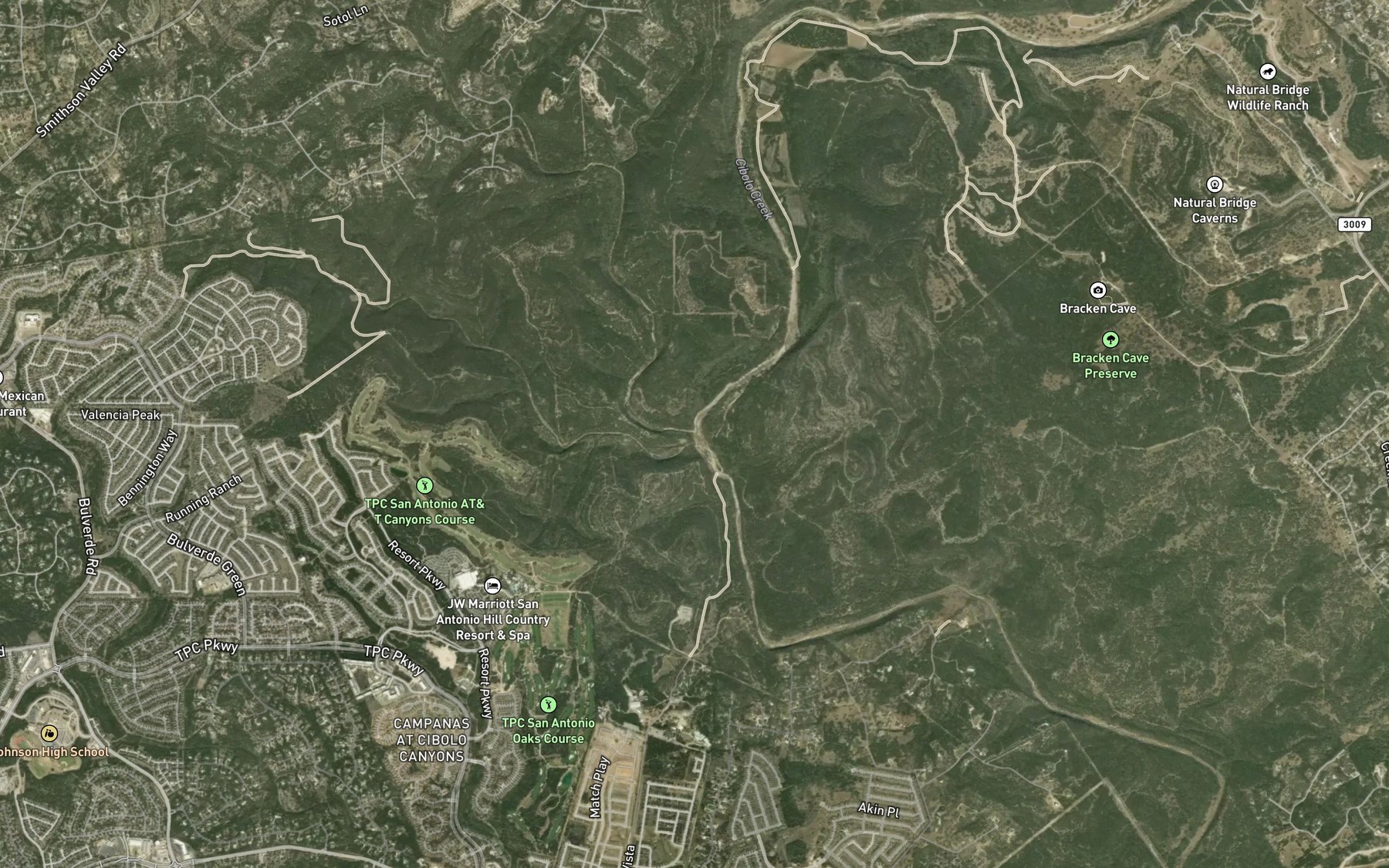 Satellite map of the Clear Fork