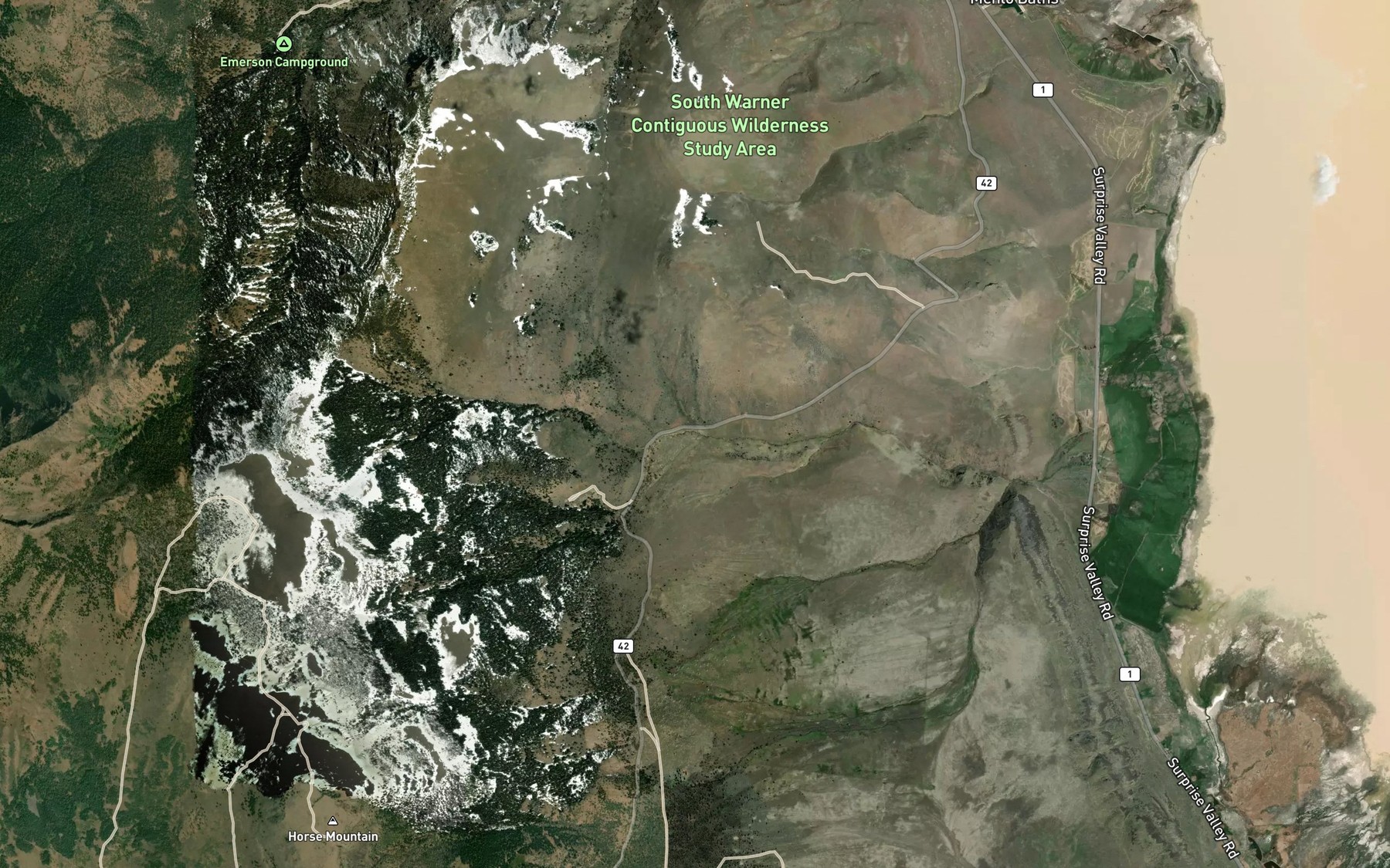 Satellite map of the South Barber Creek