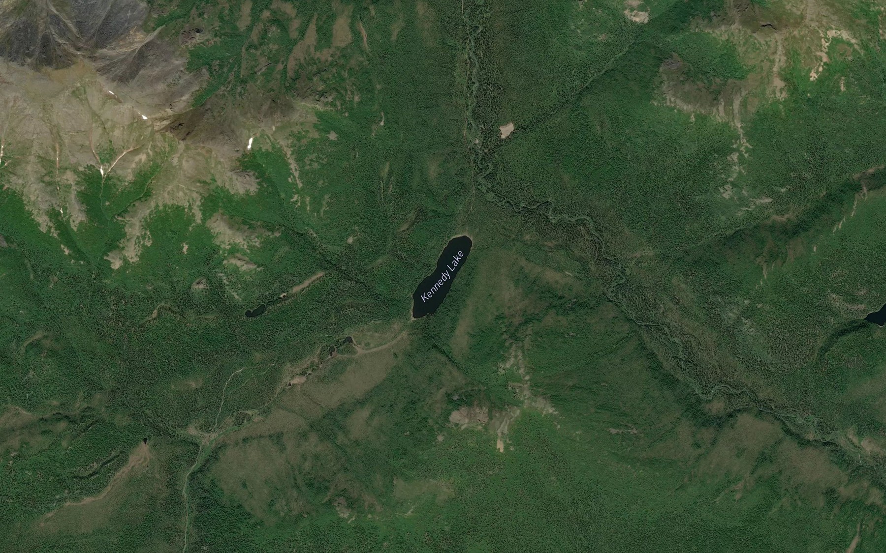 Satellite map of the Kennedy Lake