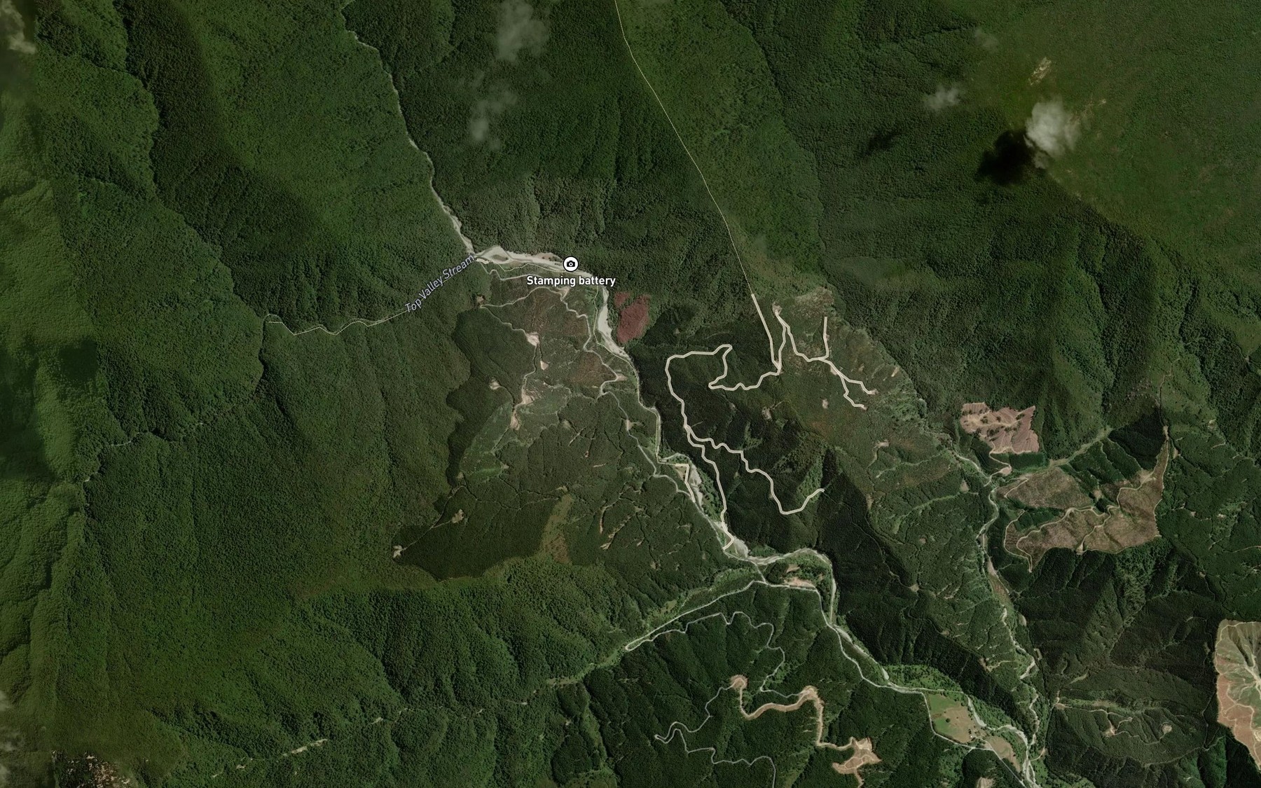 Satellite map of the Top Valley Stream