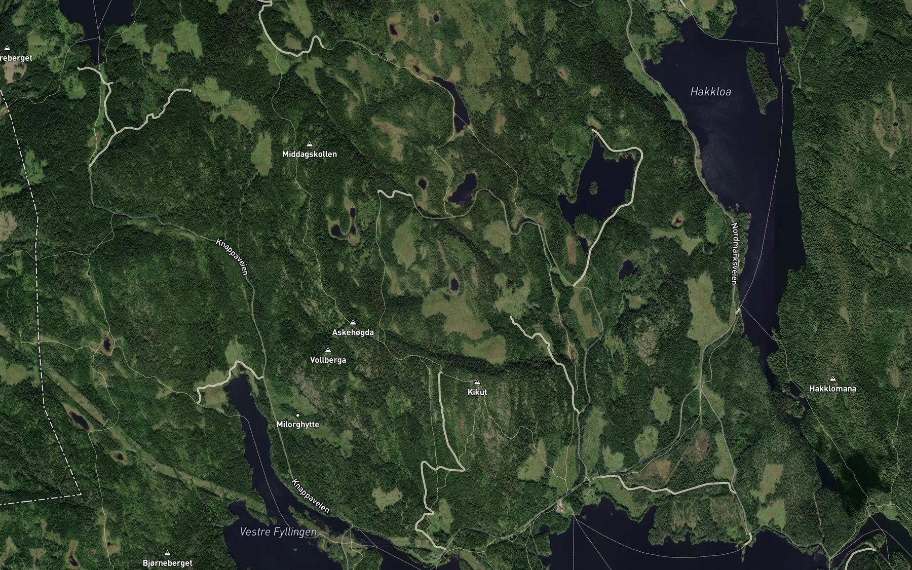 Satellite map of the Kikuttjernet