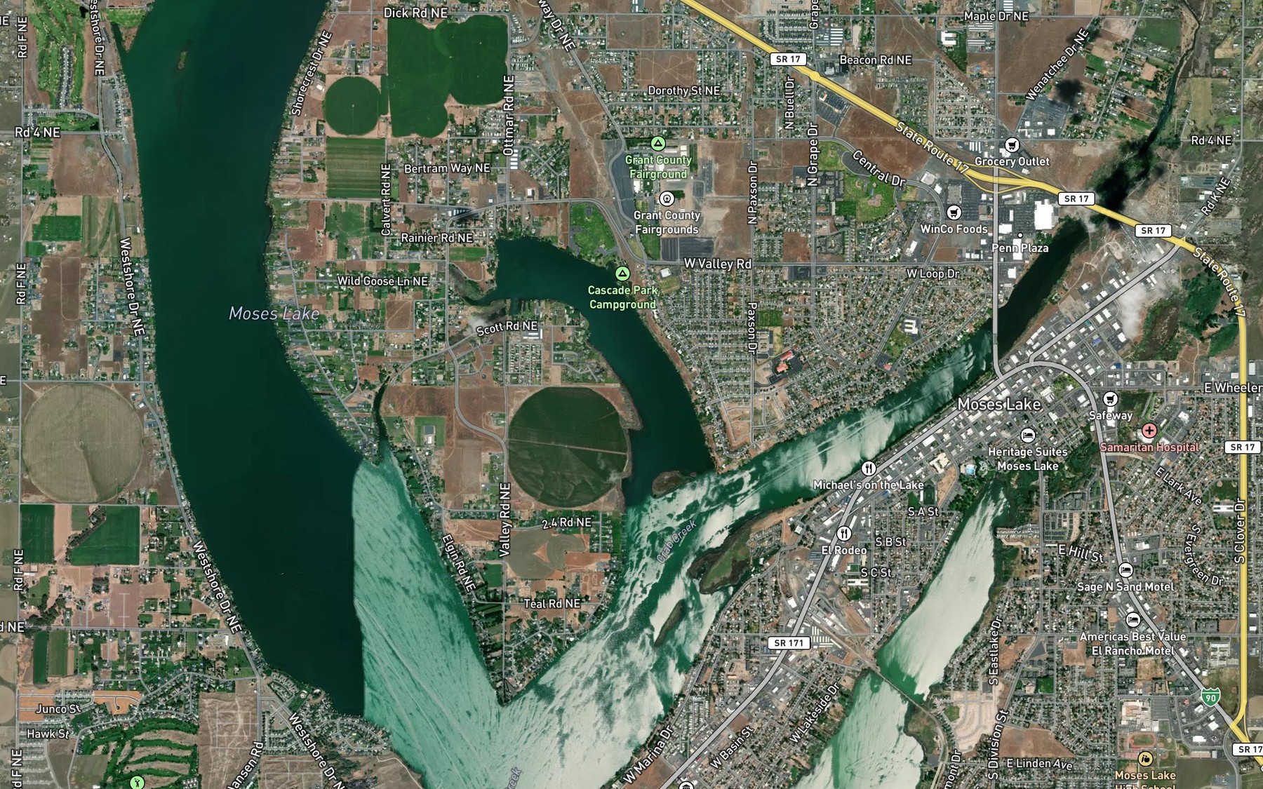Satellite map of the Lewis Horn