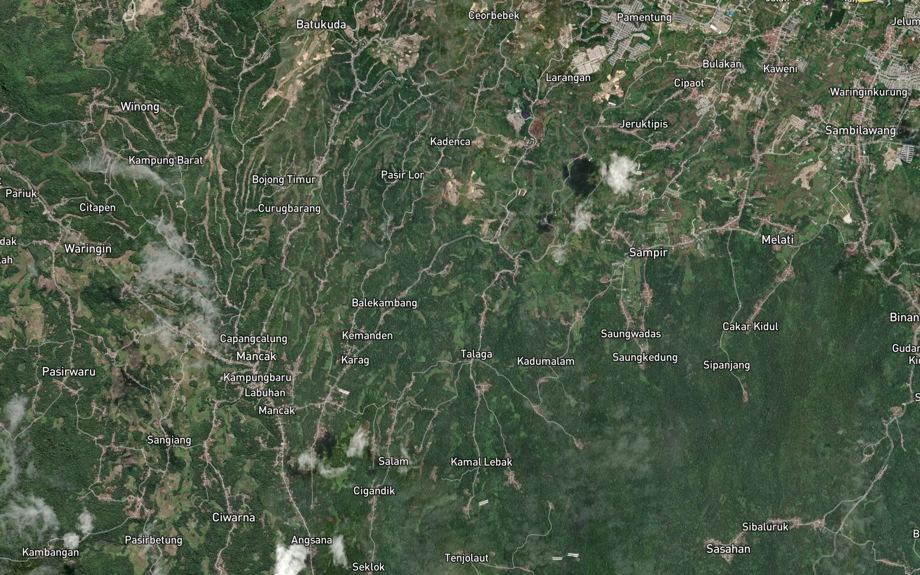 Satellite map of the Ci Sukanala