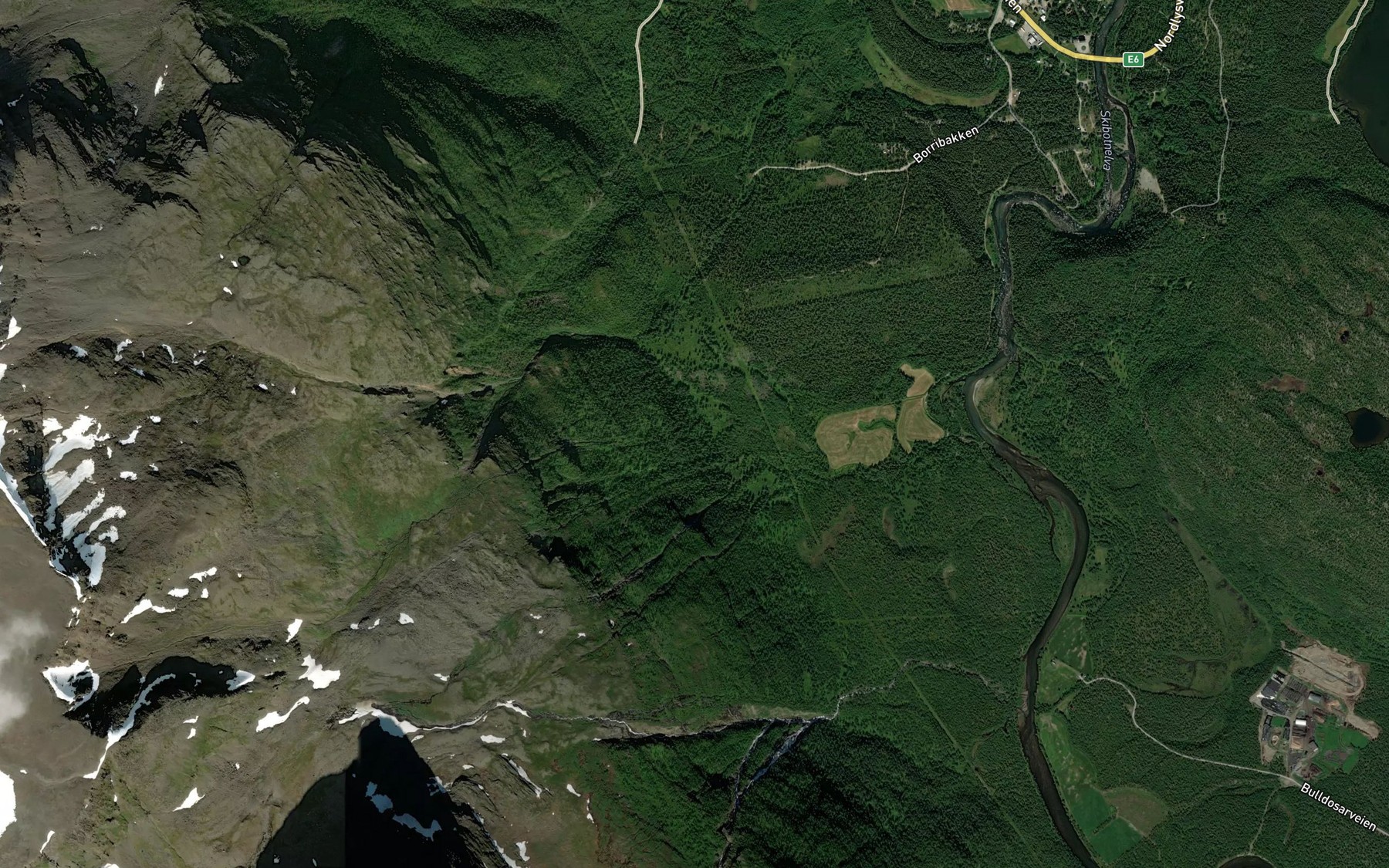 Satellite map of the Gamskogelva