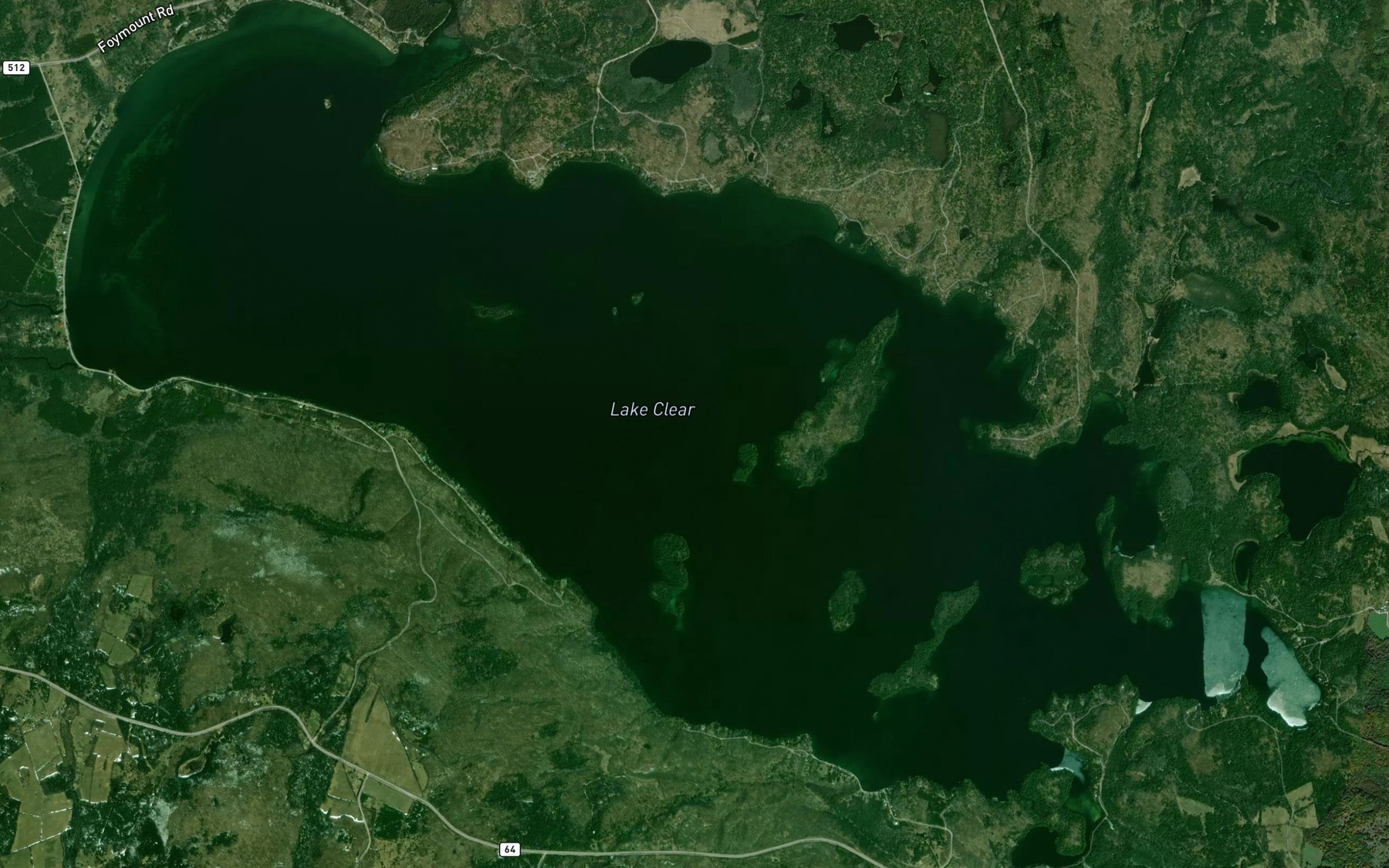 Satellite map of the Lake Clear