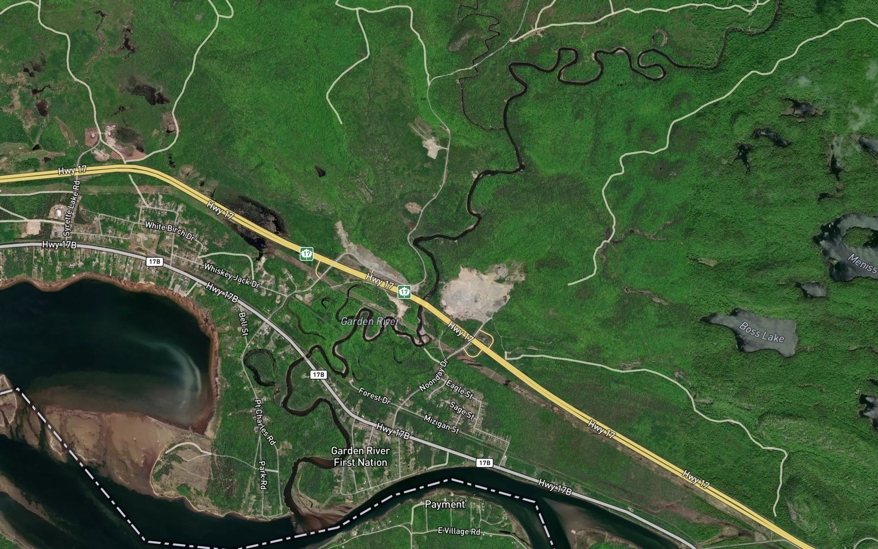 Satellite map of the The Rapids