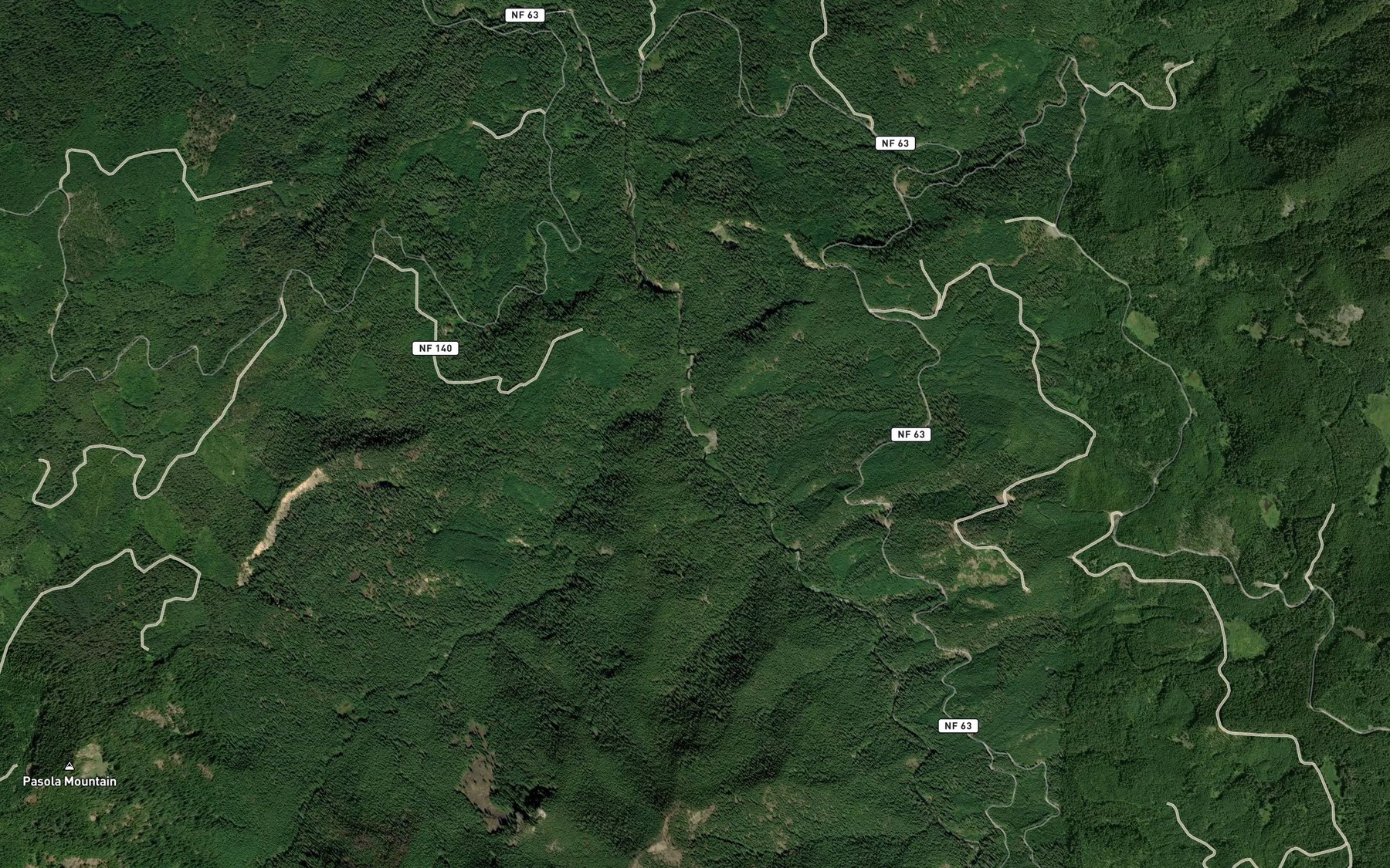 Satellite map of the Happy Creek