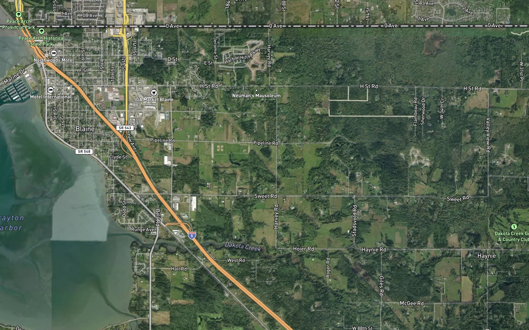 Satellite map of the Olason Reservoir
