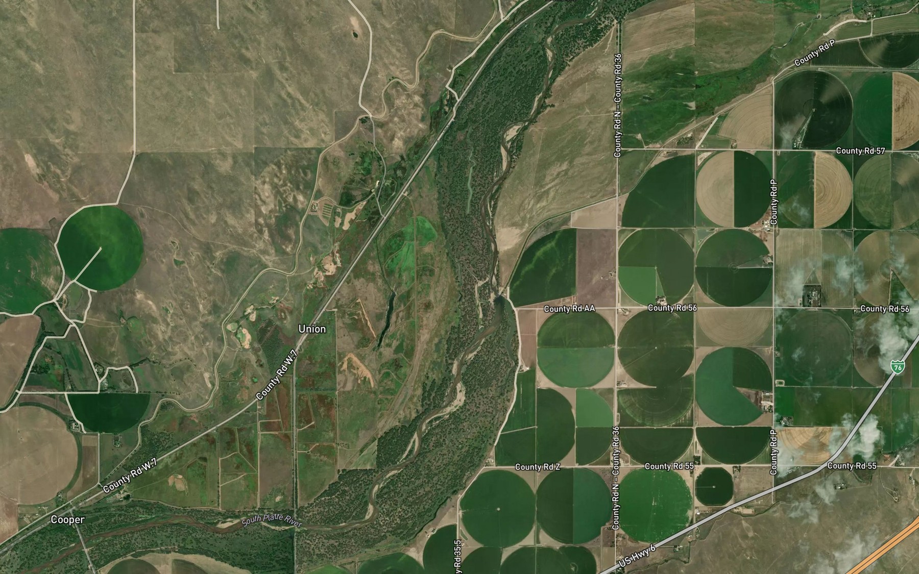 Satellite map of the Tetsel Ditch
