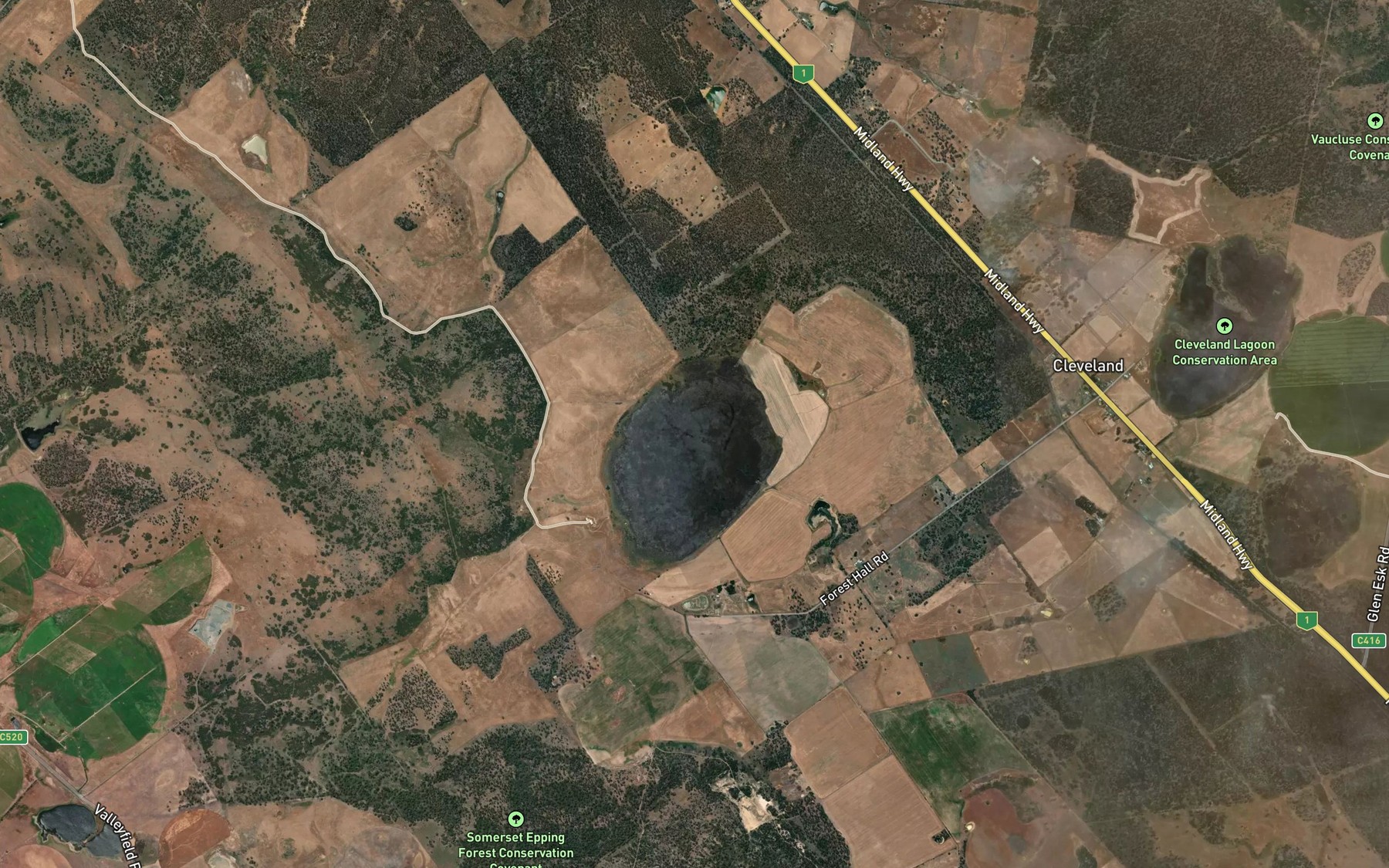 Satellite map of the Diprose Lagoon