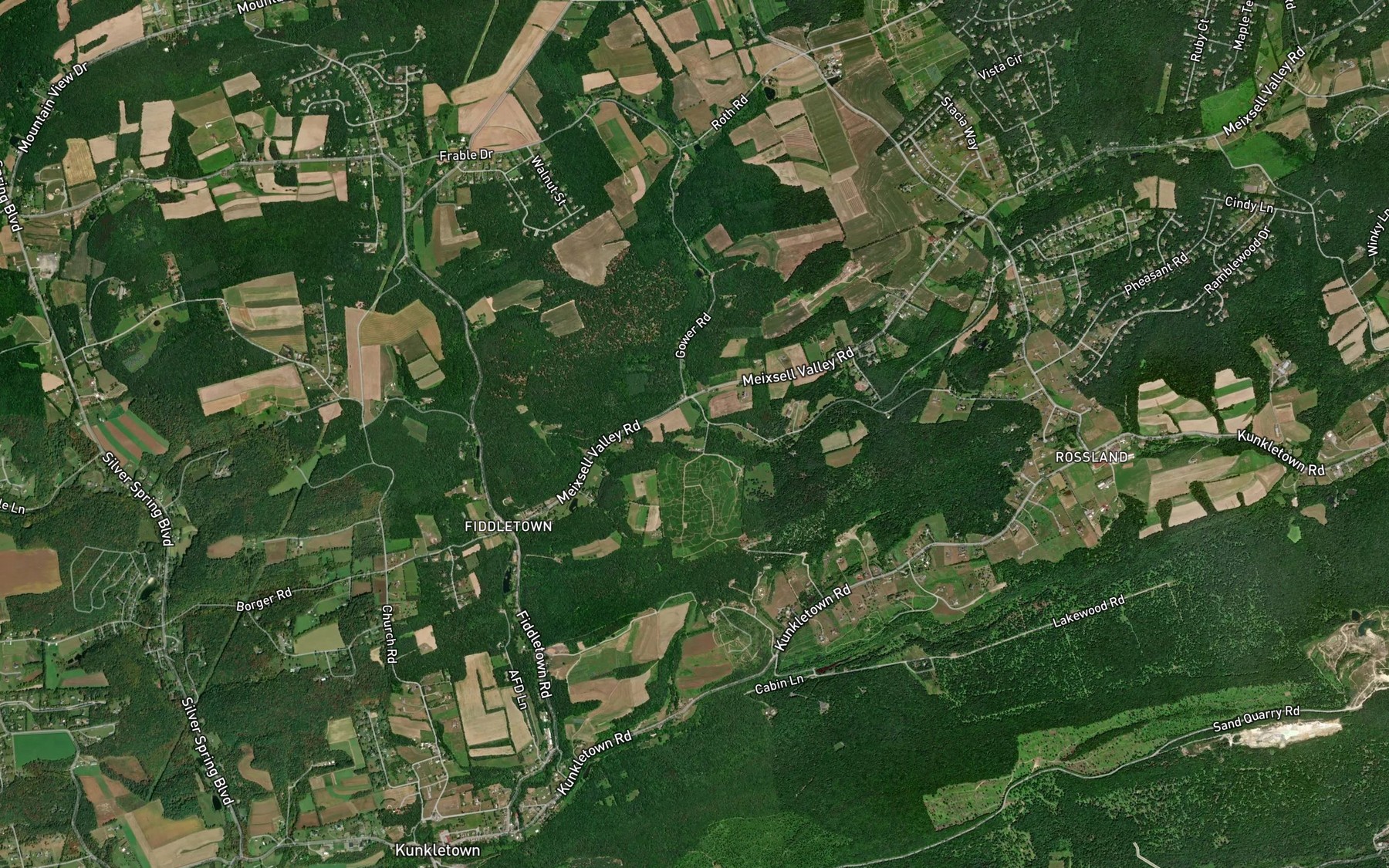 Satellite map of the Pine Creek