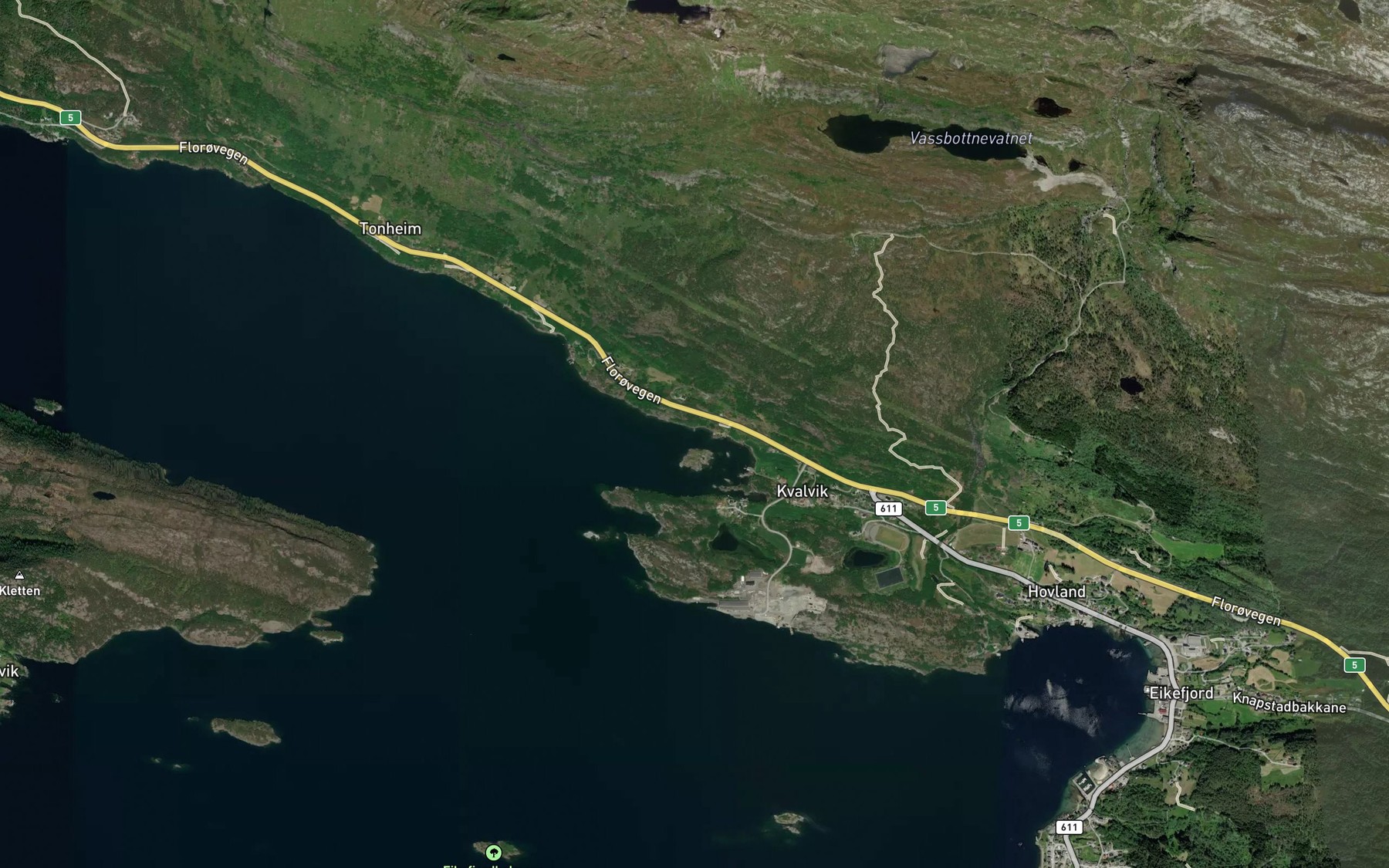 Satellite map of the Naustvika