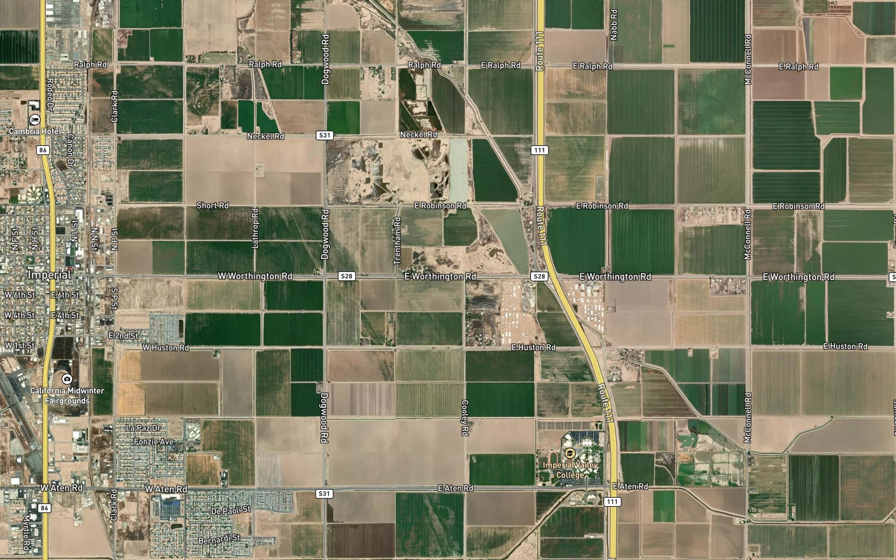 Satellite map of the McCall Drain Five