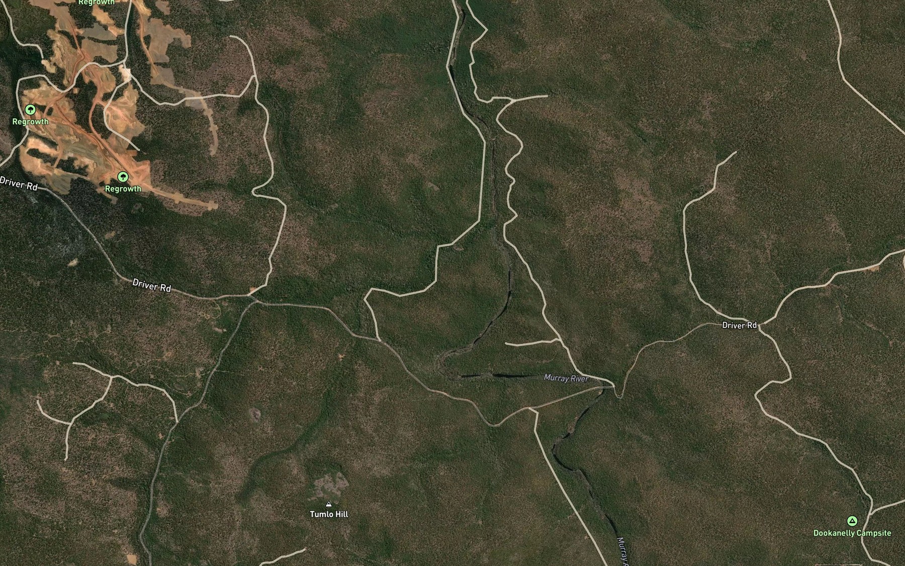 Satellite map of the Logue Brook