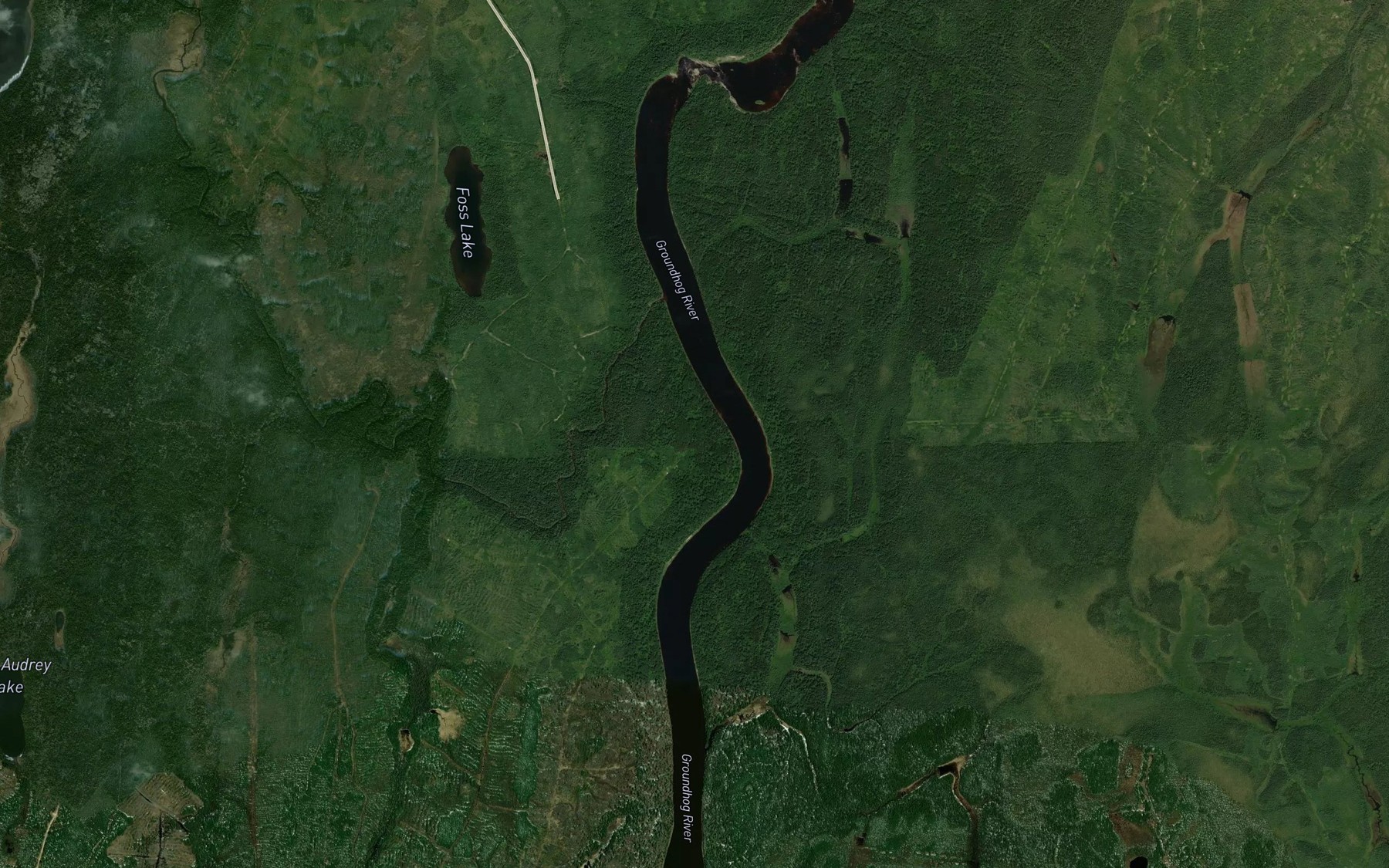 Satellite map of the Audrey Creek