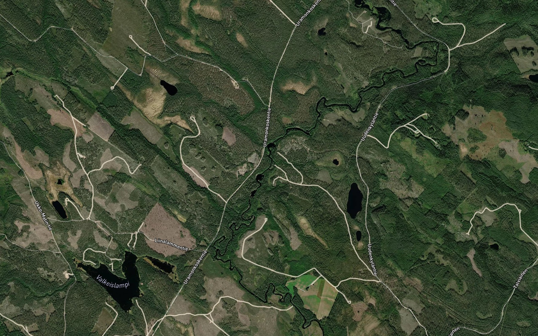 Satellite map of the Uramonkosket