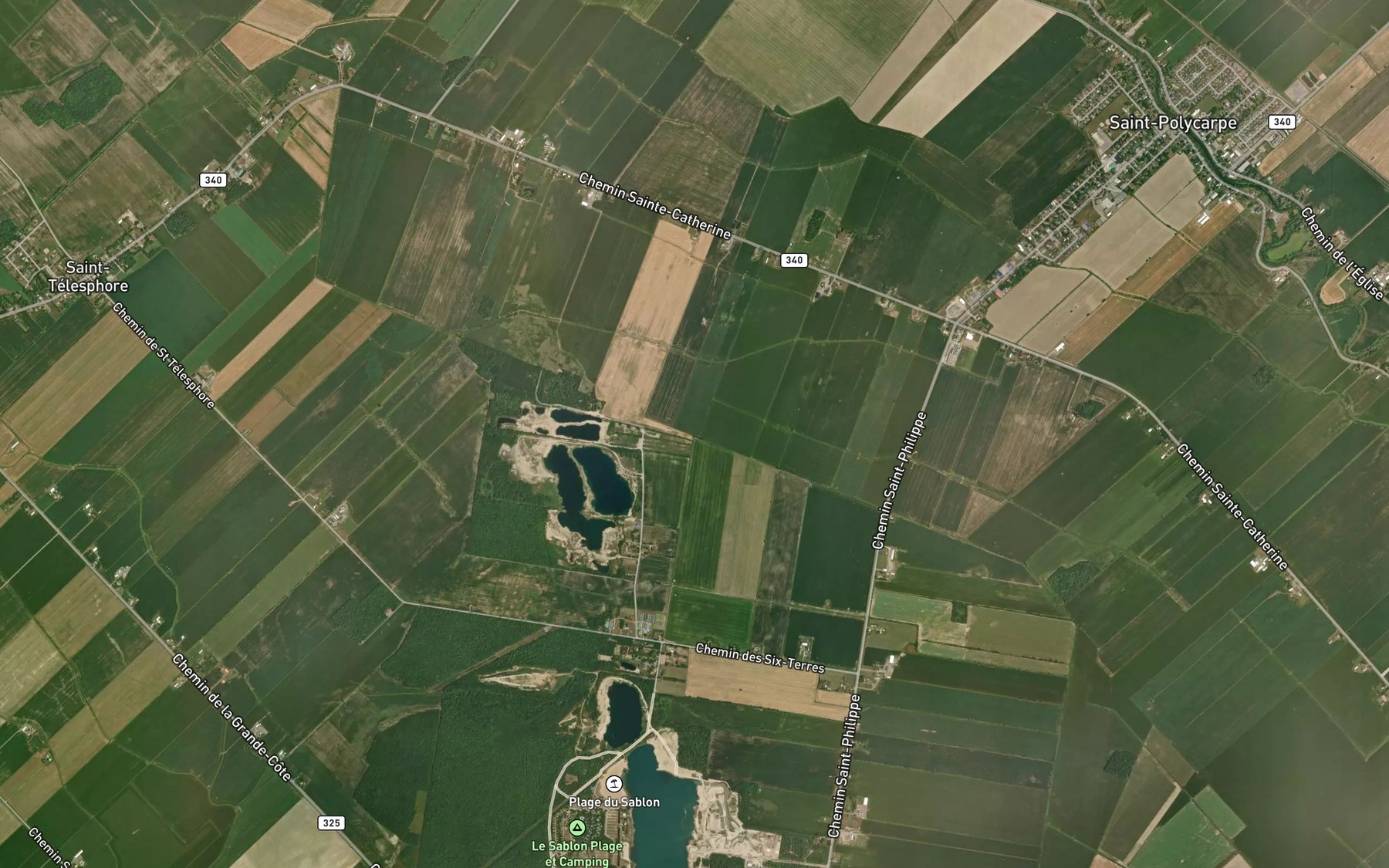 Satellite map of the Branche Marleau