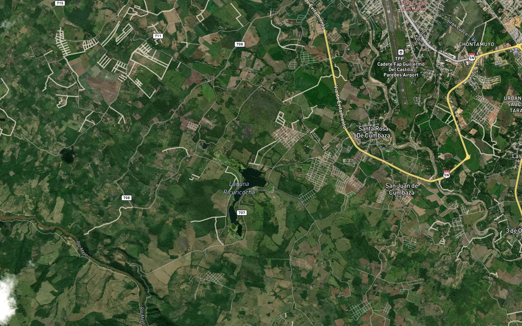 Satellite map of the Laguna Rieuricocha