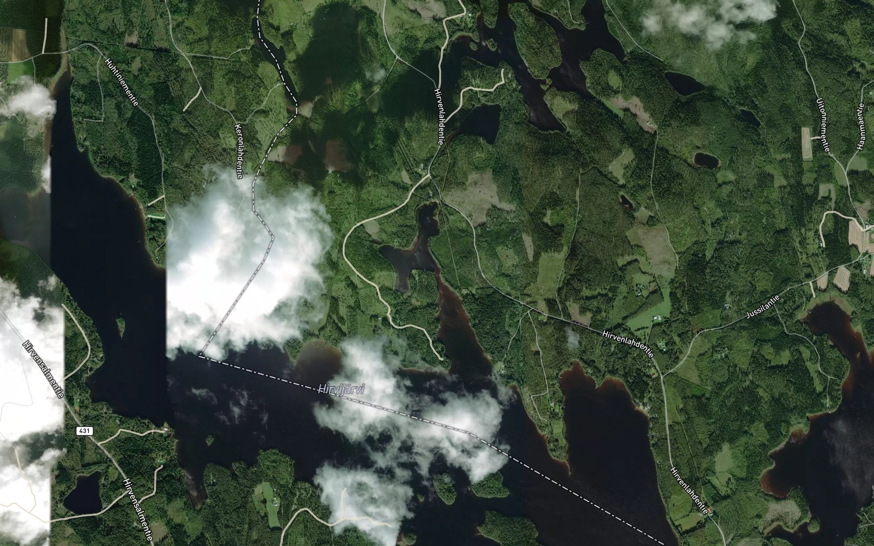 Satellite map of the Uittimensalmi